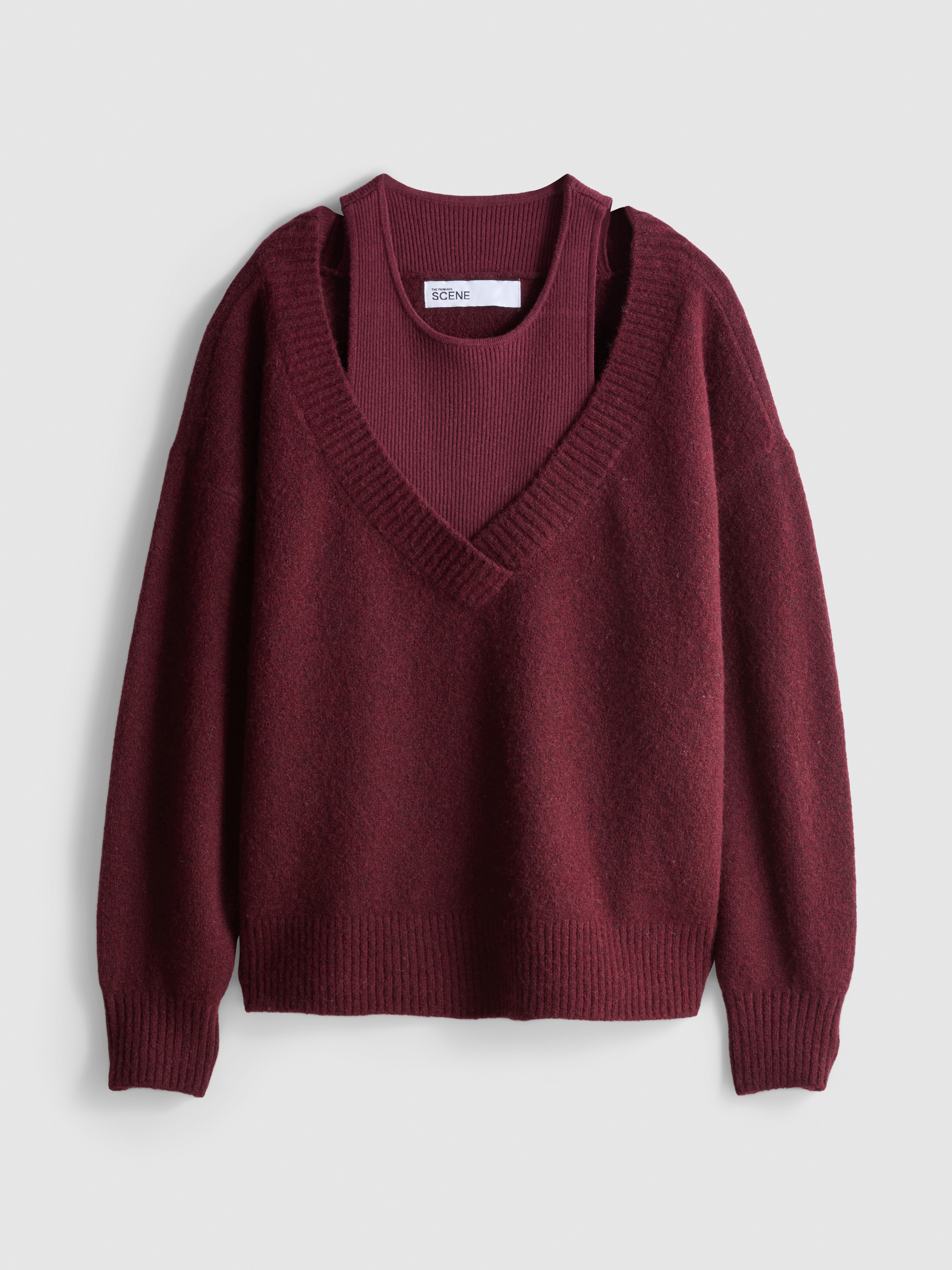The Primark Scene | Double-Layered Knitted Sweater - Wine