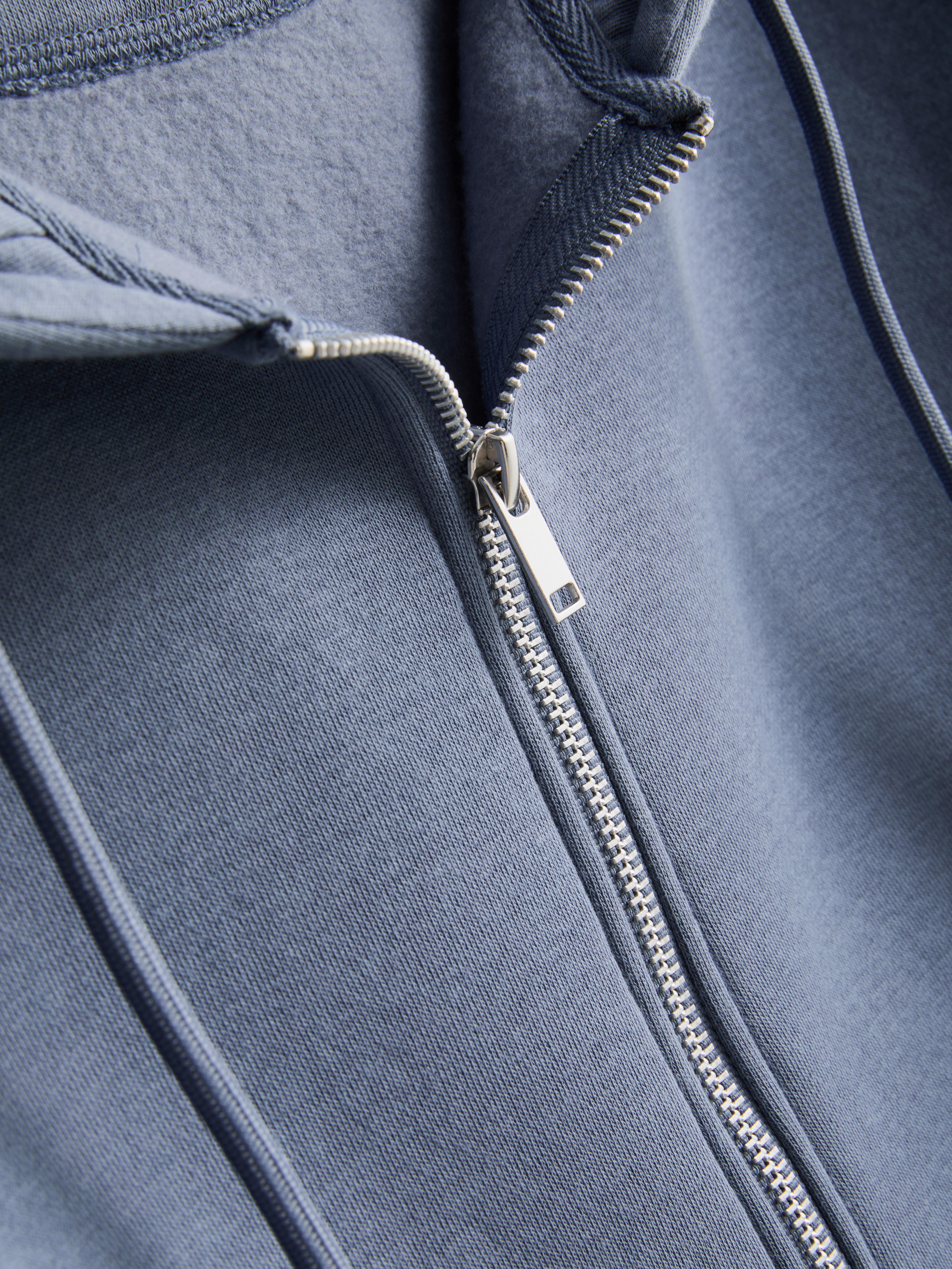 Regular-Fit Cotton-Blend Zip-Up Hoodie - Blue
