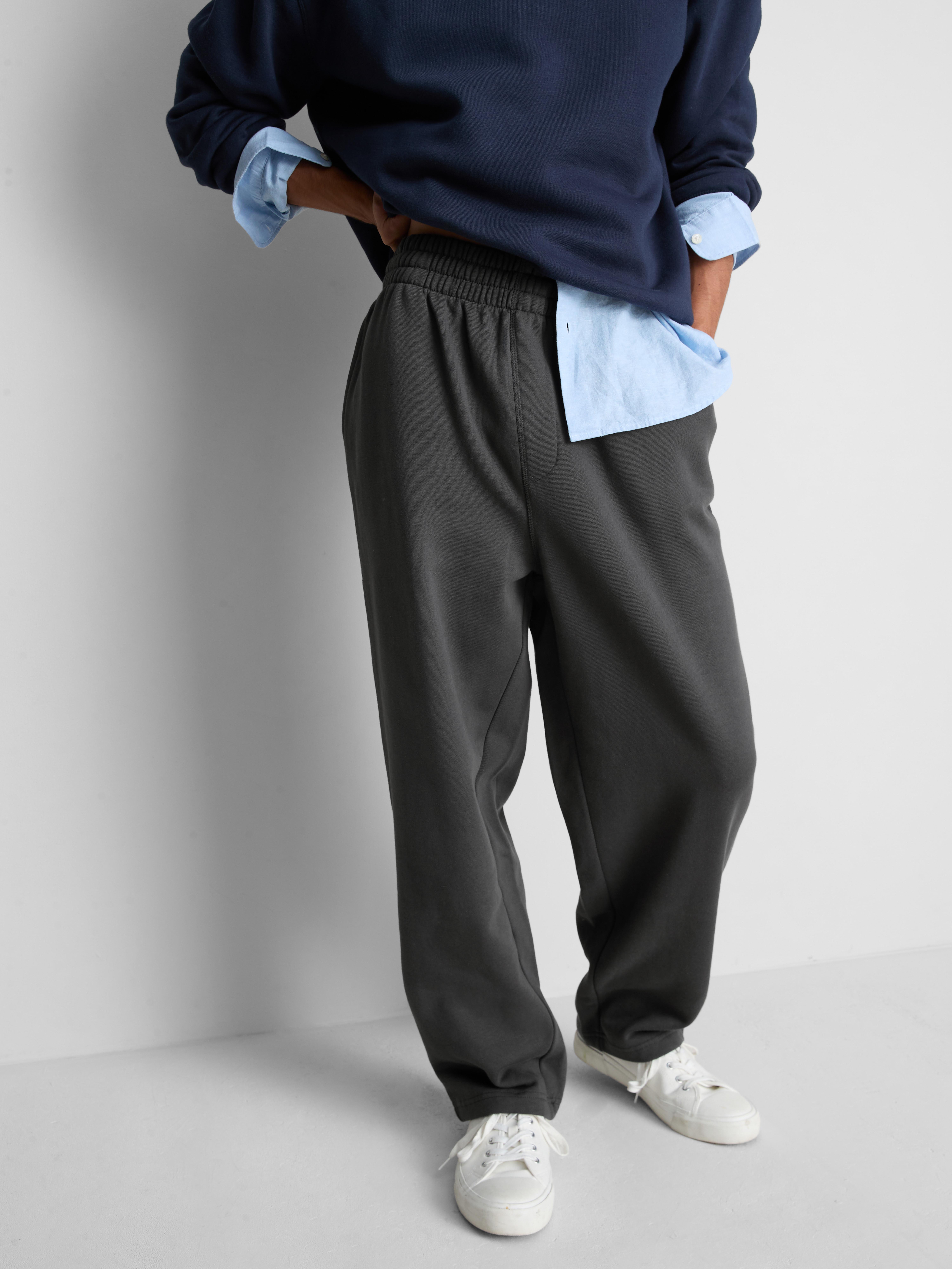 Cotton Rich Straight Leg Sweatpants - Charcoal