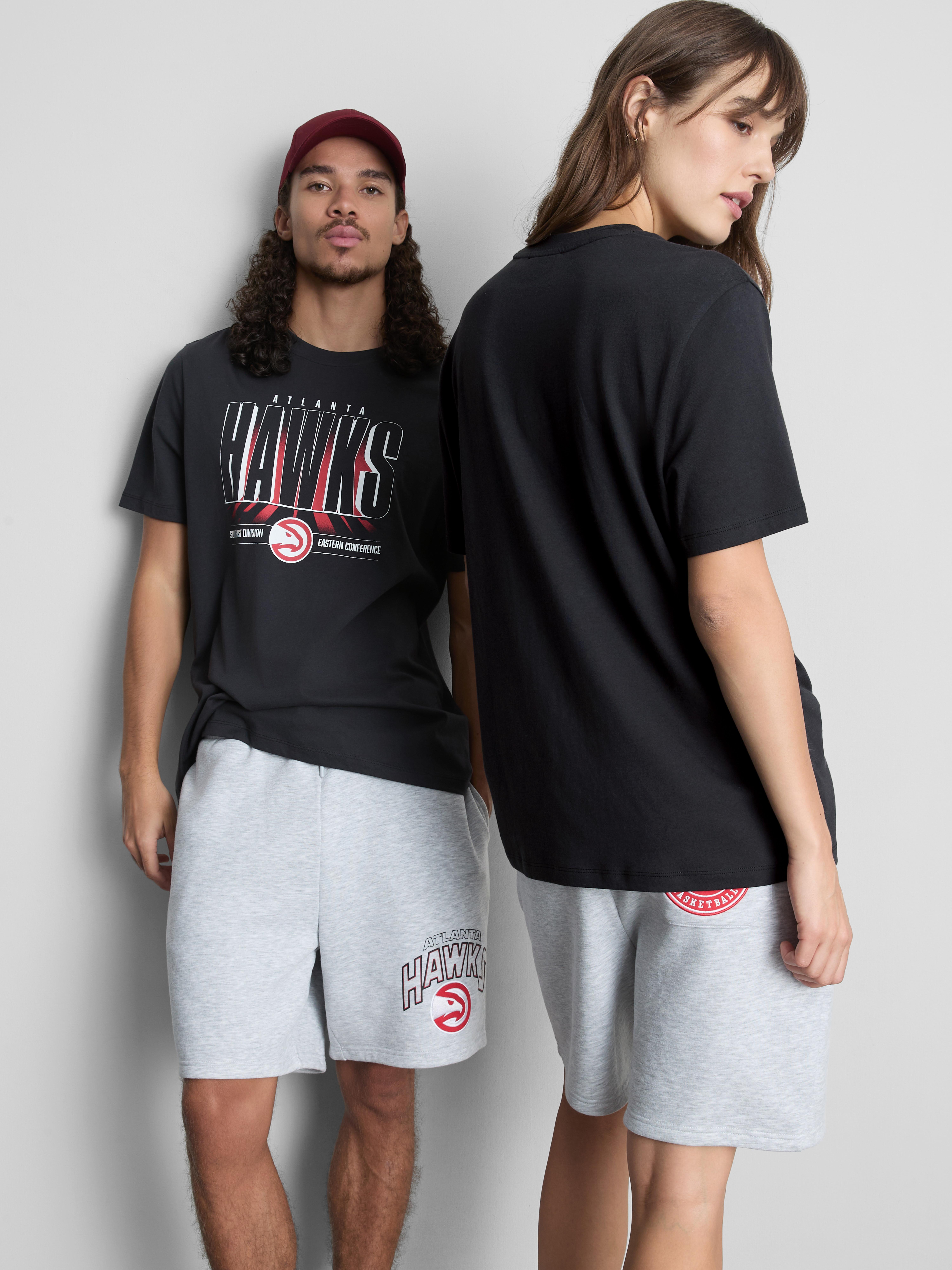 NBA Atlanta Hawks Pure Cotton Graphic T-Shirt - Black