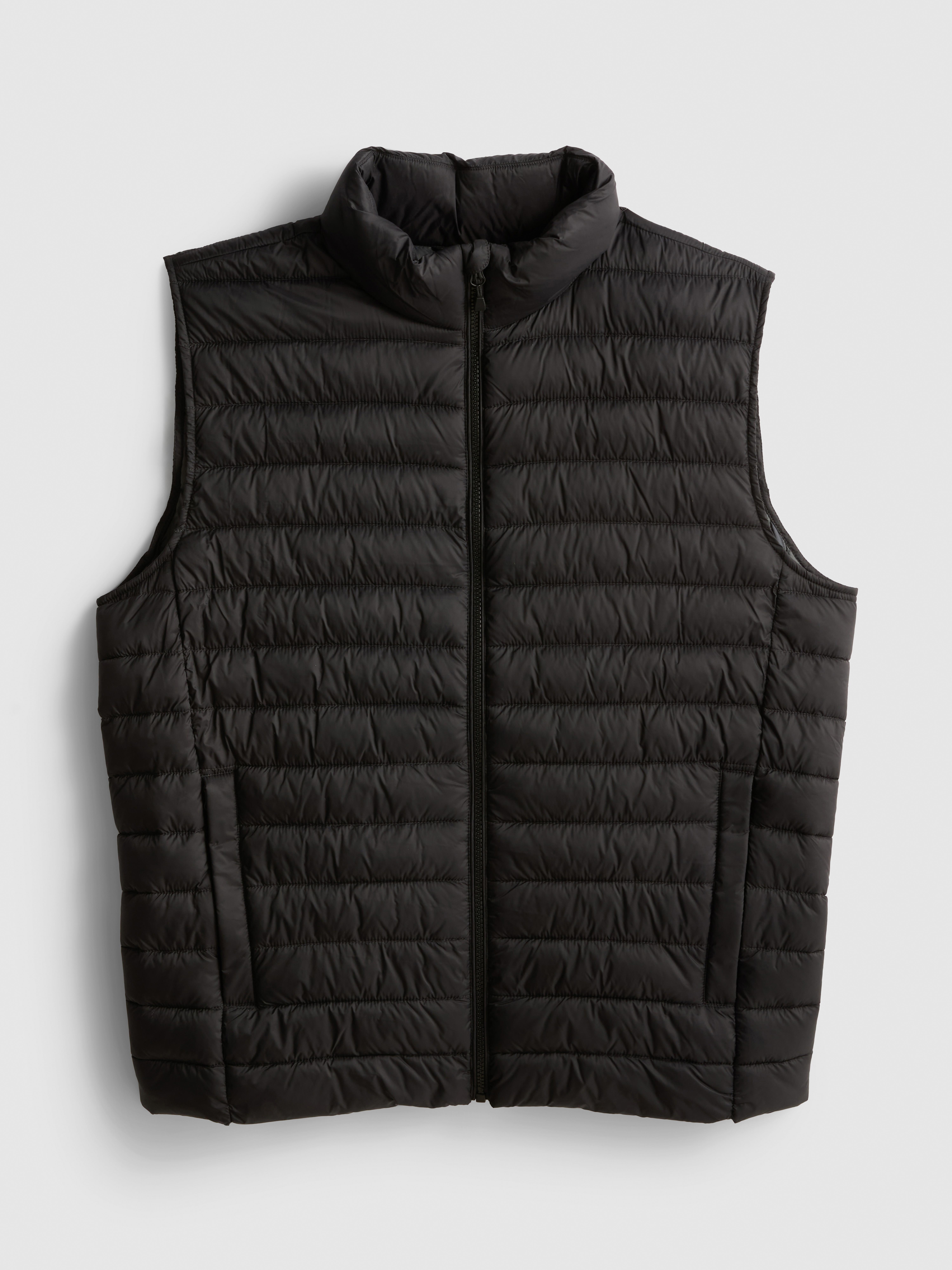 Padded Zip Vest - Black