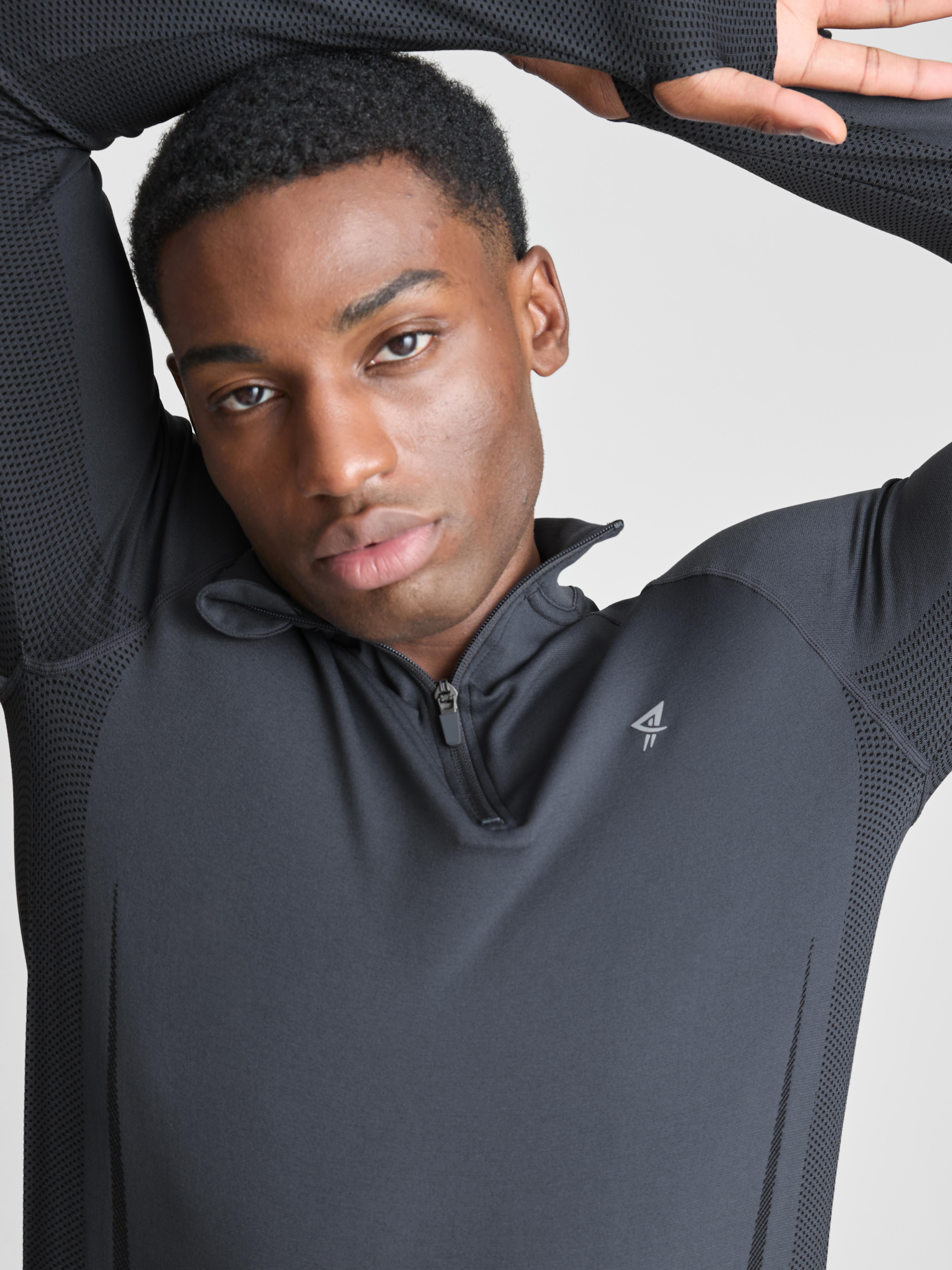 Quarter Zip Gym Top - Blue