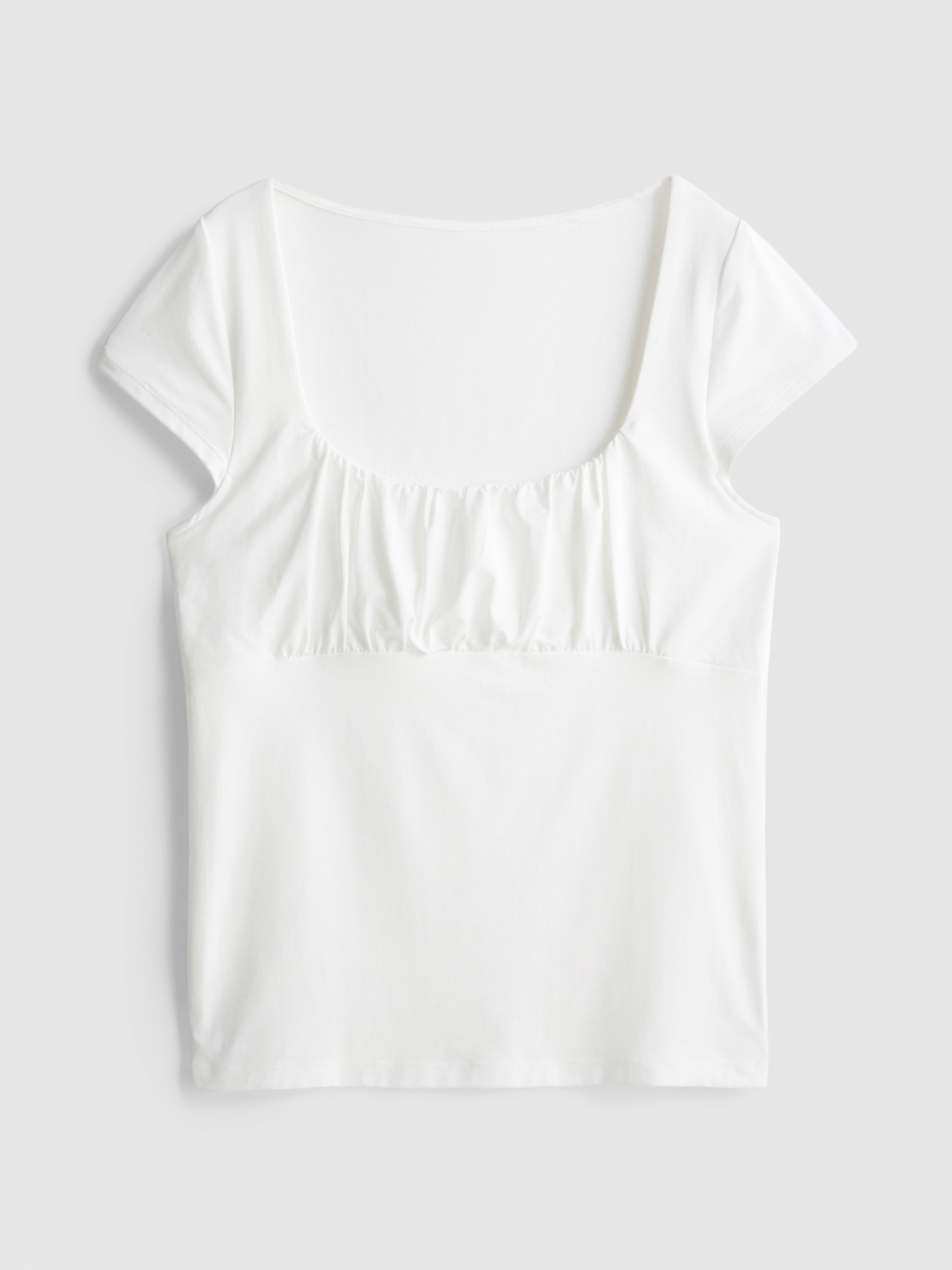Cap-Sleeve Corset Top - White