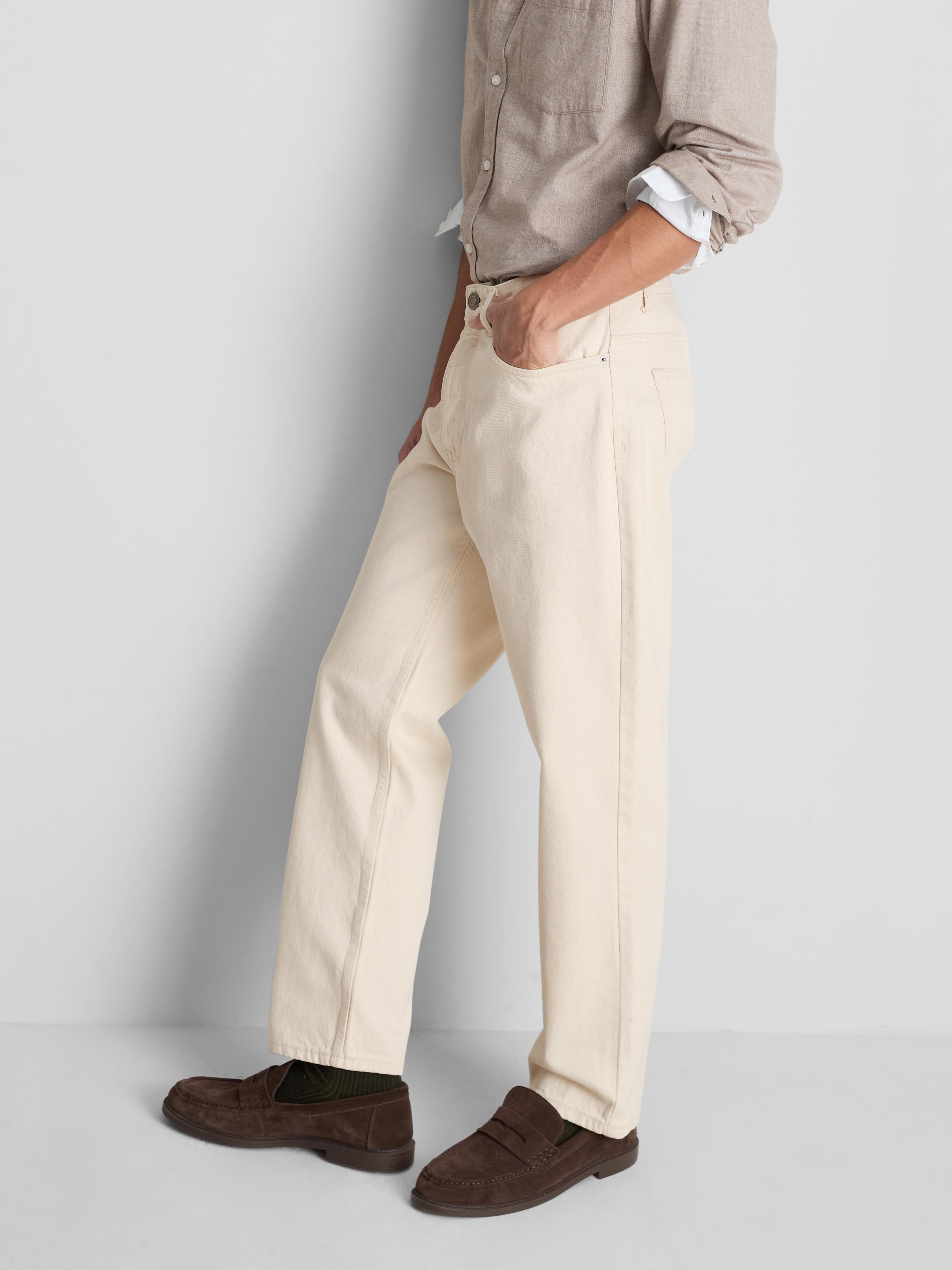 Mid-Rise Slim-Fit Jeans - Ivory