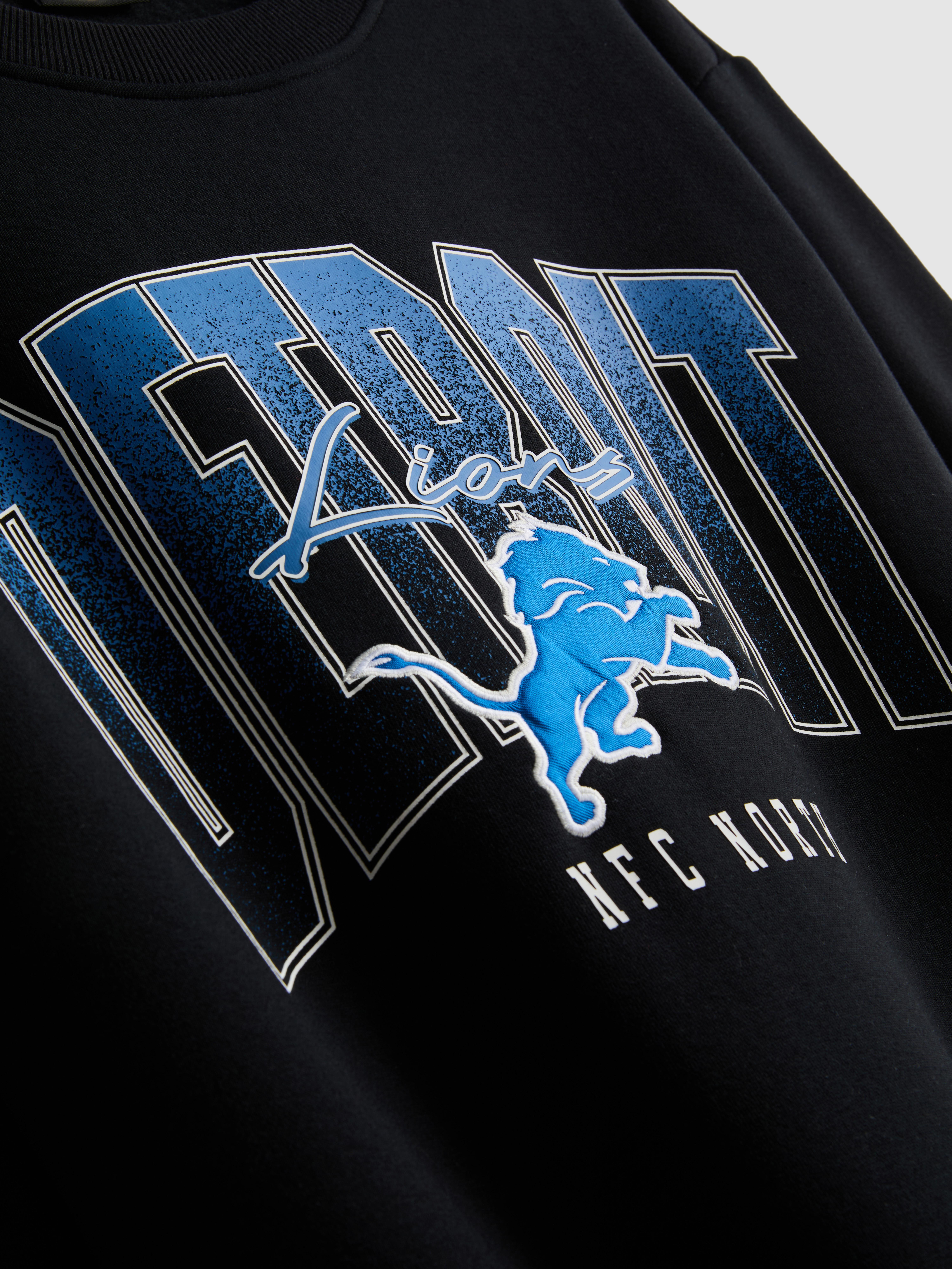 NFL Detroit Lions Cotton-Rich Sweatshirt - Black