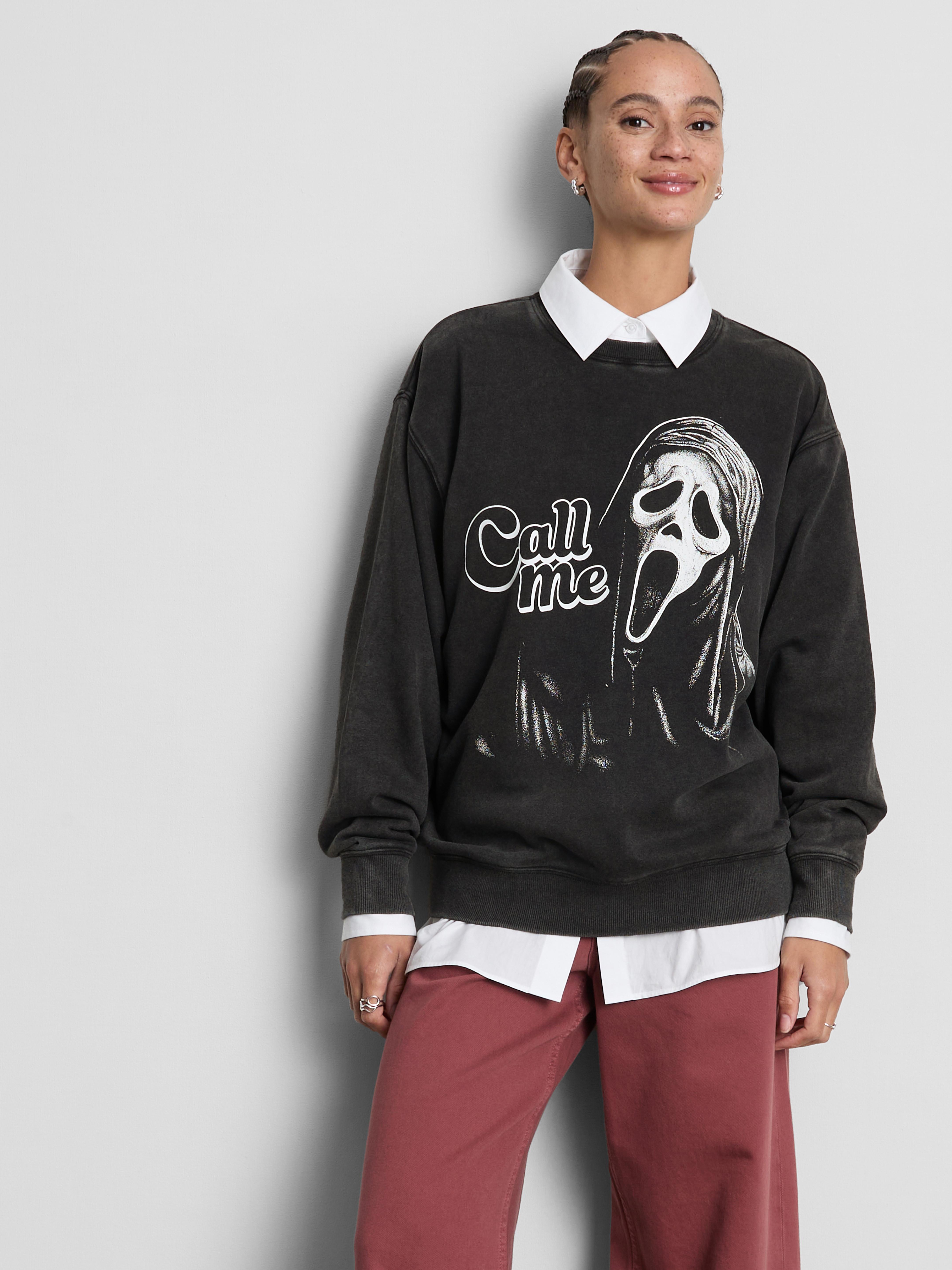 Ghostface Cotton Rich Sweatshirt - Charcoal