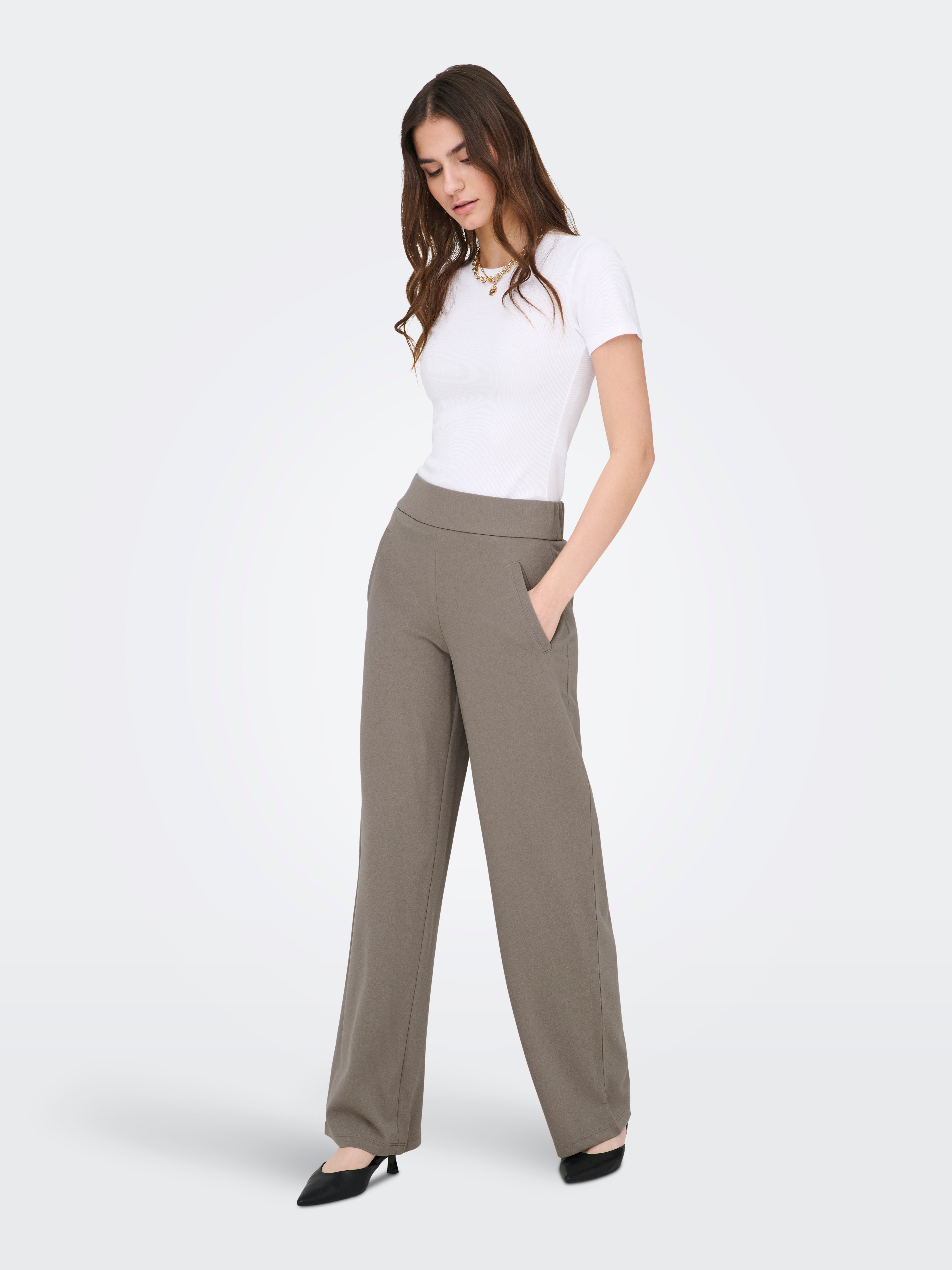 JDYLOUISVILLE Wide Leg Fit Wide-leg trousers Driftwood
