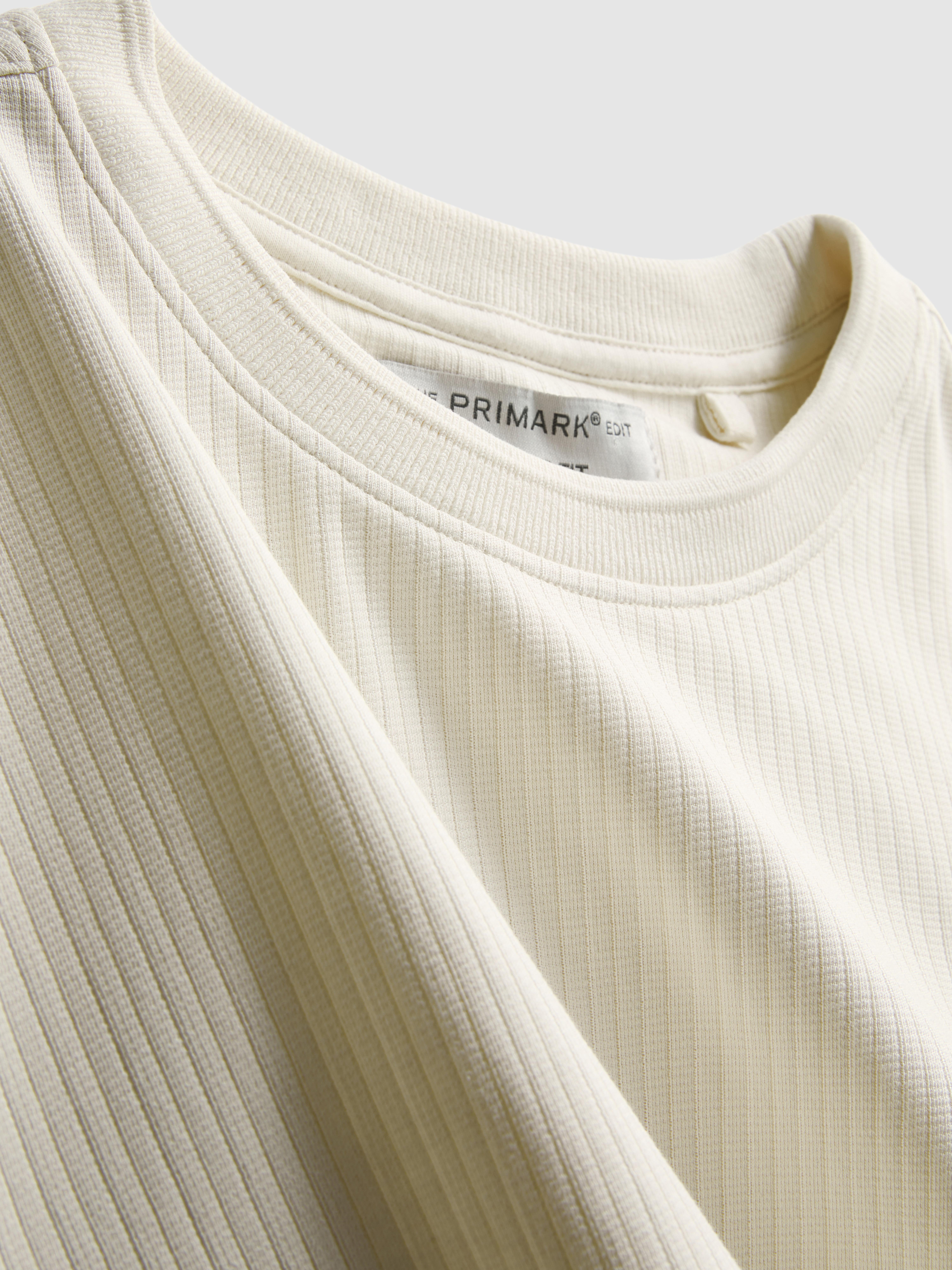 The Edit Ribbed Roundneck T-Shirt - Ivory
