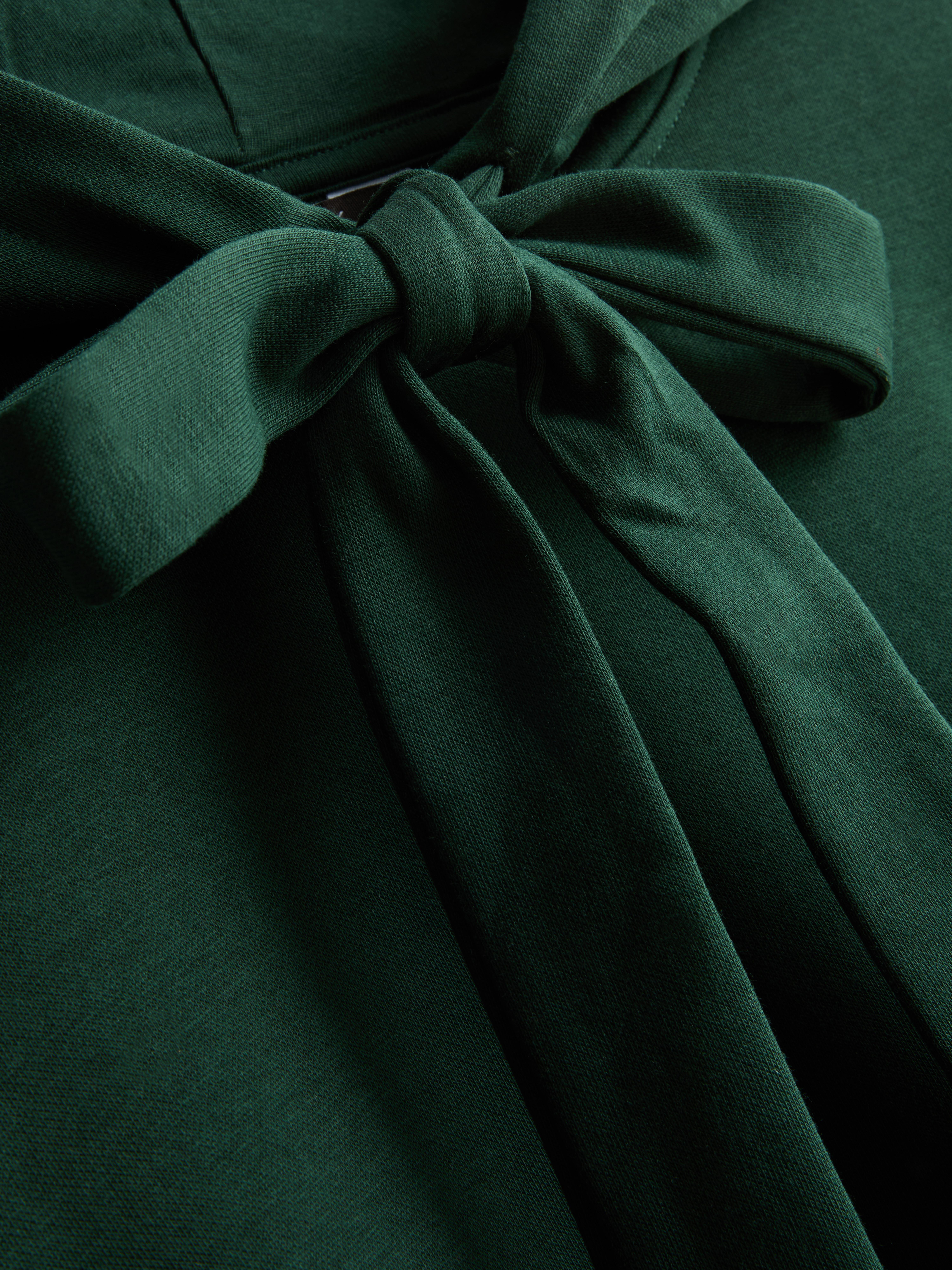 Paula Echevarría Cotton-Rich Bow Tie Hoodie - Dark Green