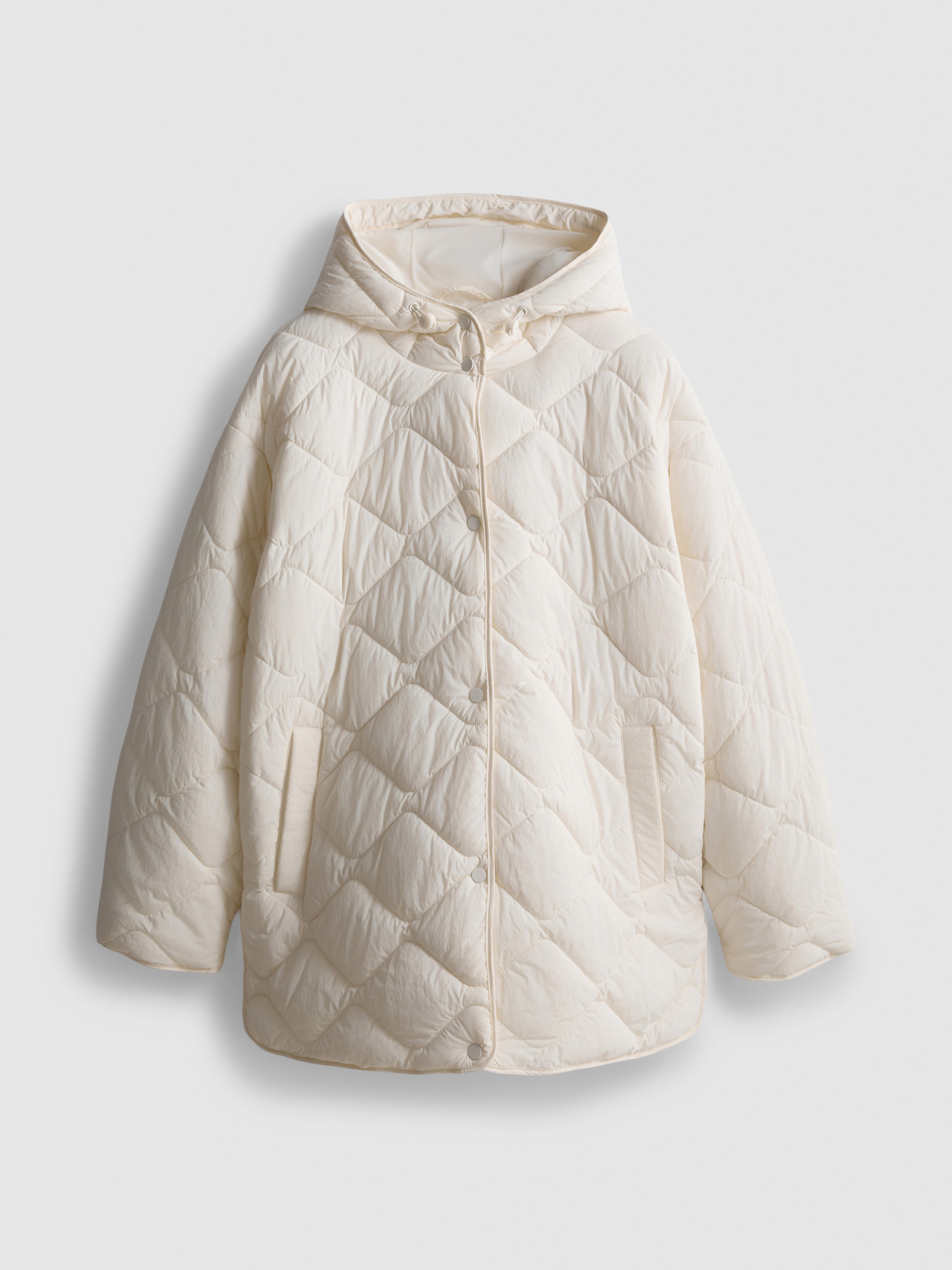 Hooded Quilted Jacket - Ivory