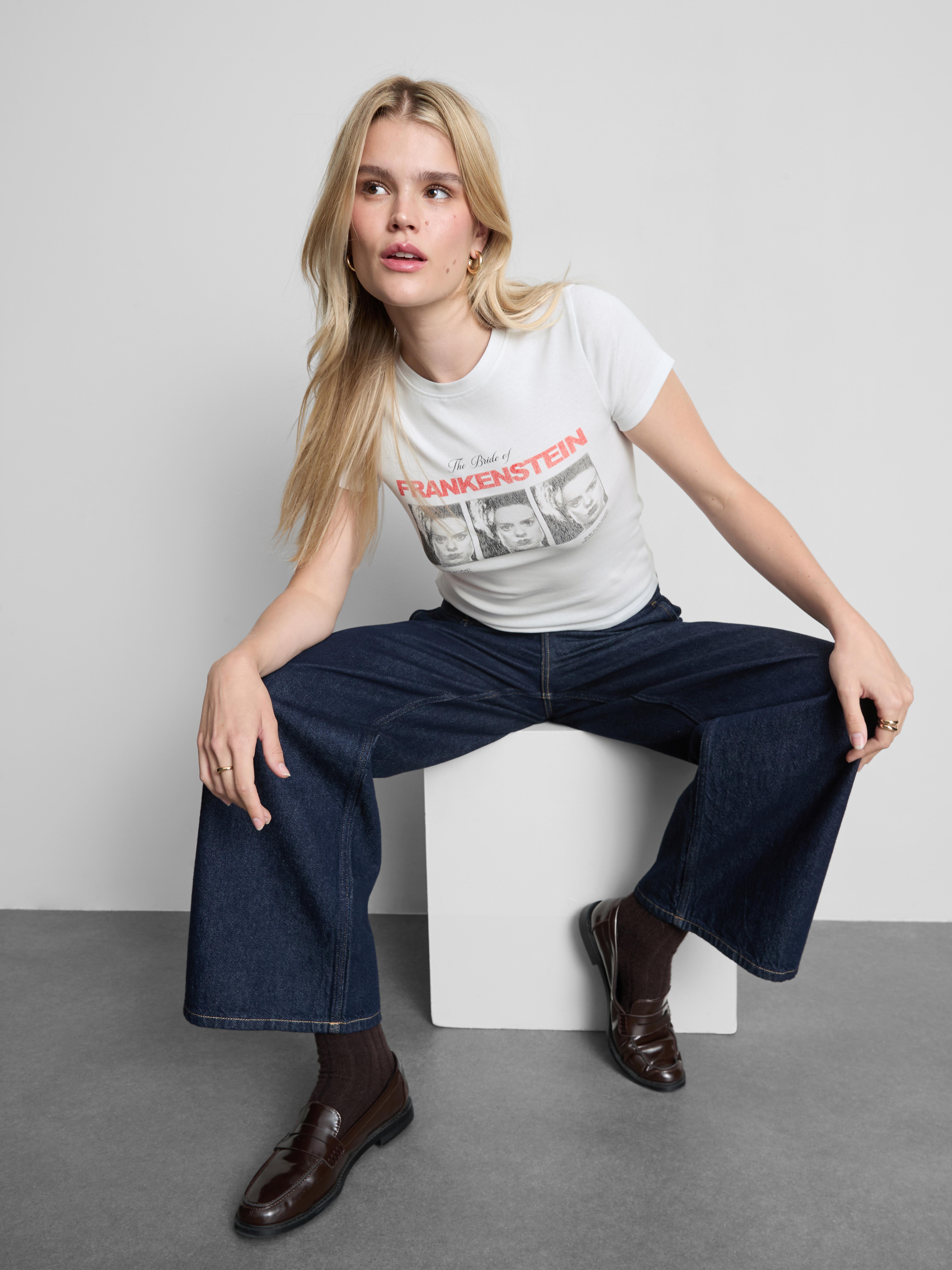 The Bride Of Frankenstein Graphic Baby Tee - White
