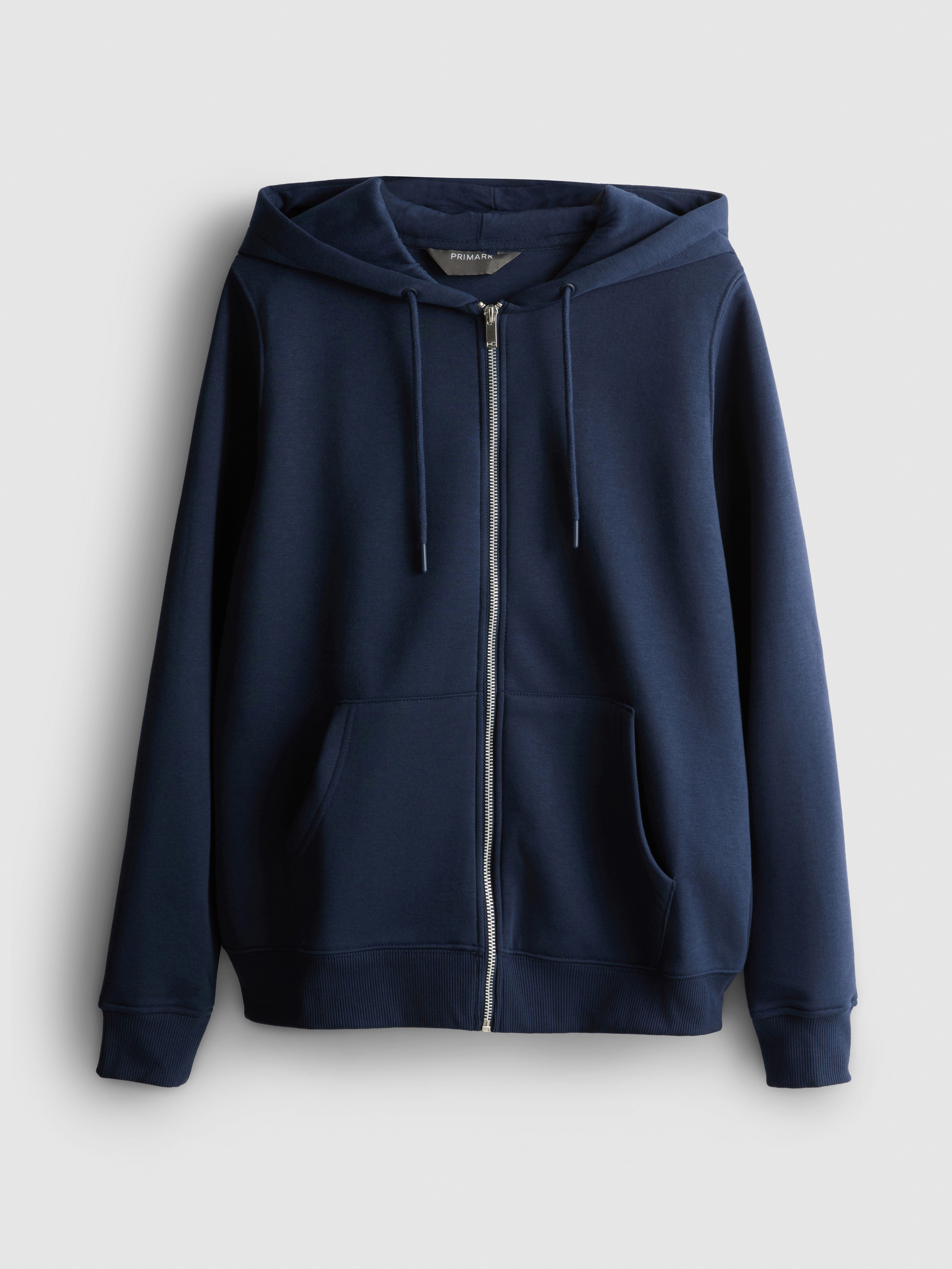 Essential Cotton Blend Zip Through Hoodie - Navy