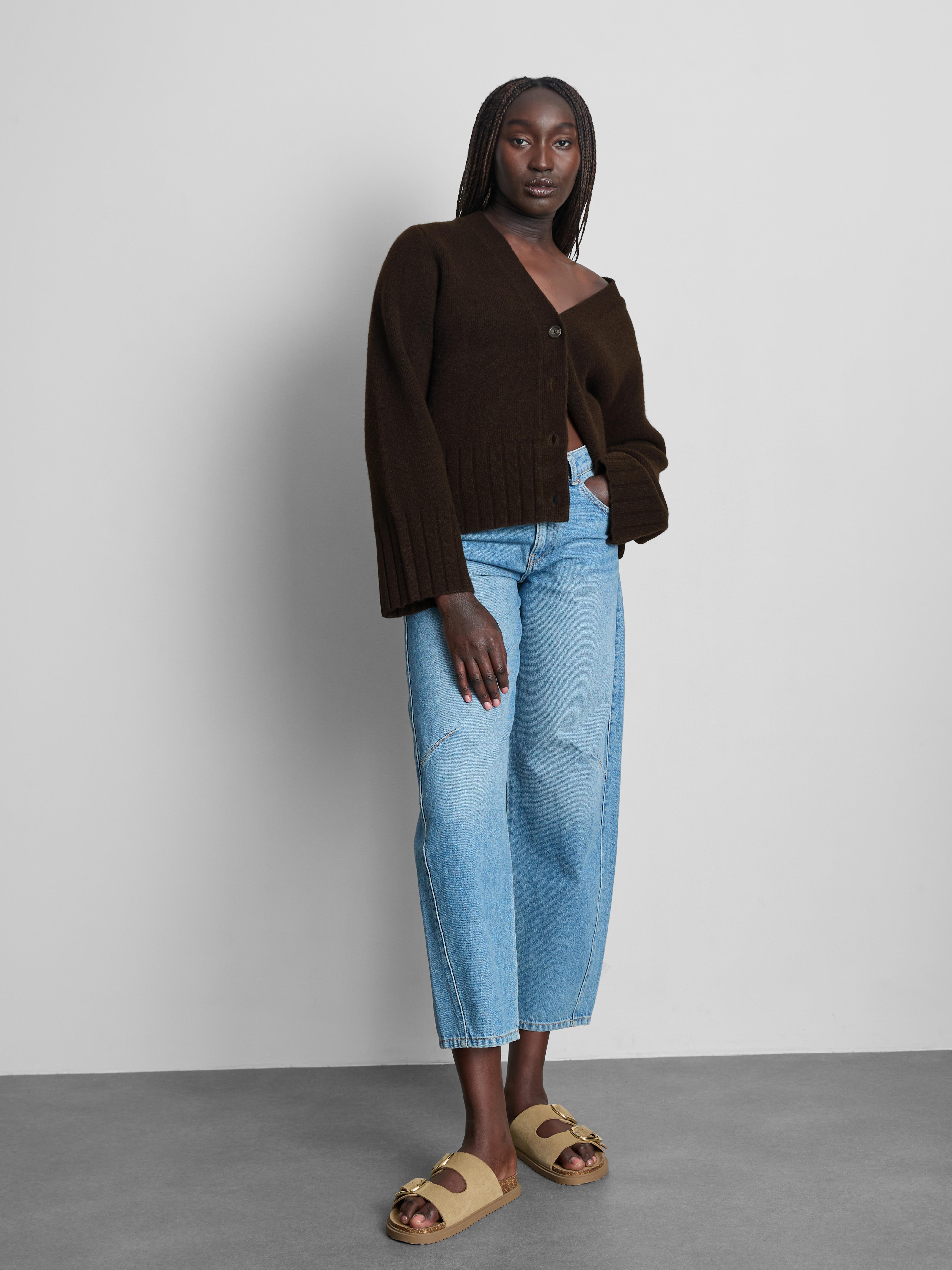 Relaxed Wide Sleeve Cardigan - Chocolate