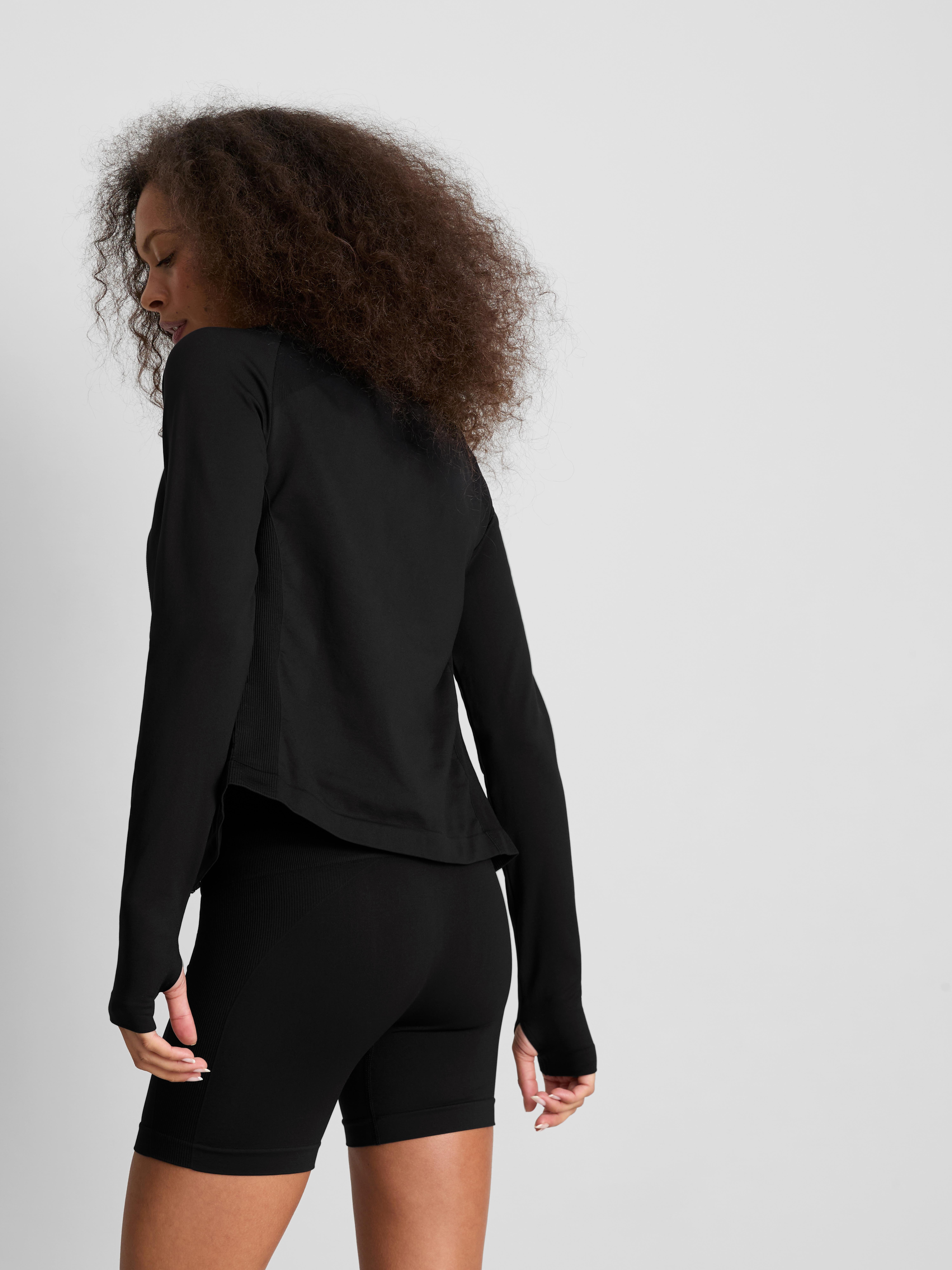 Seamless Zip Through Active Jacket - Black