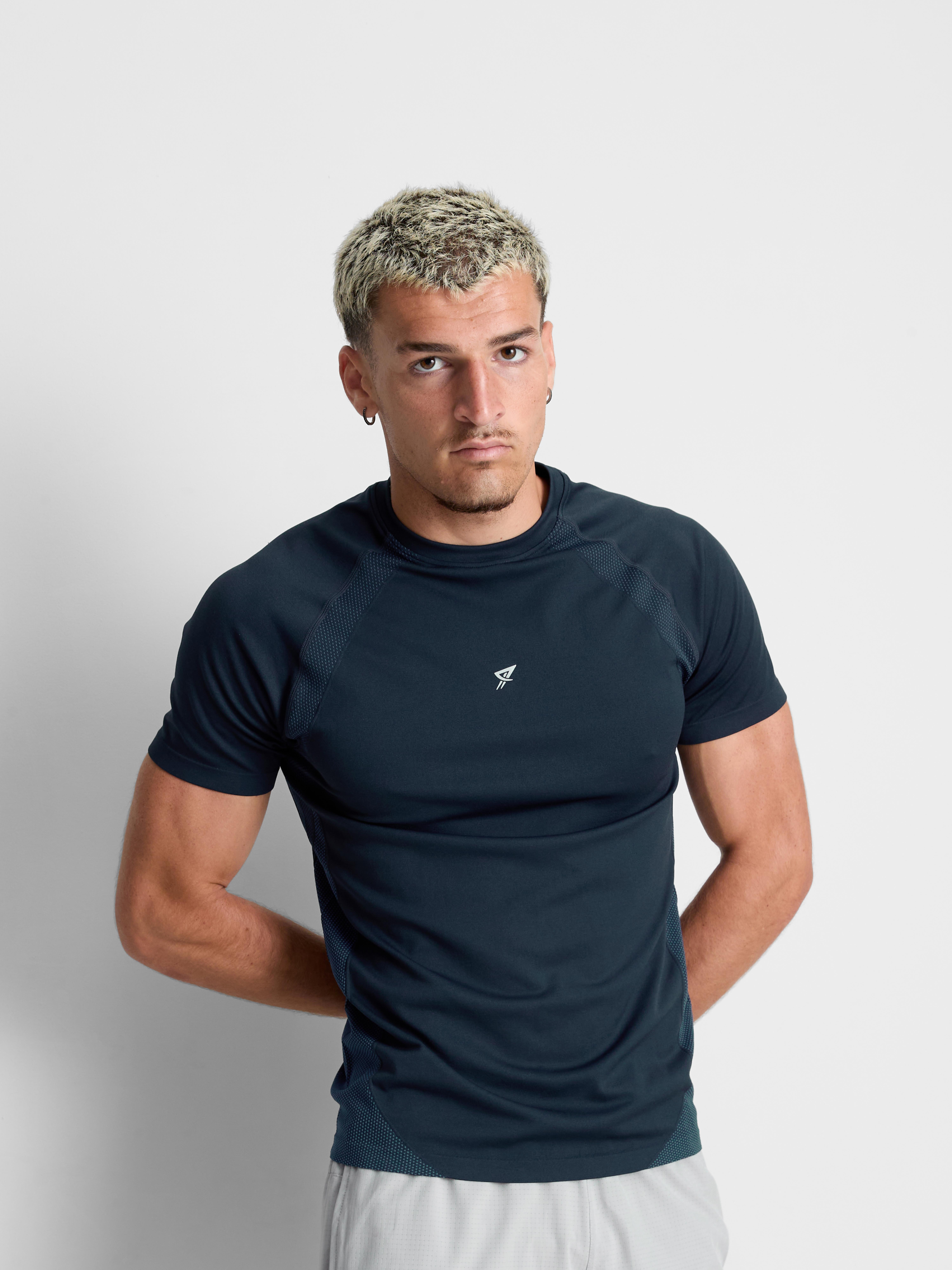 Seamless Gym T-Shirt - Navy