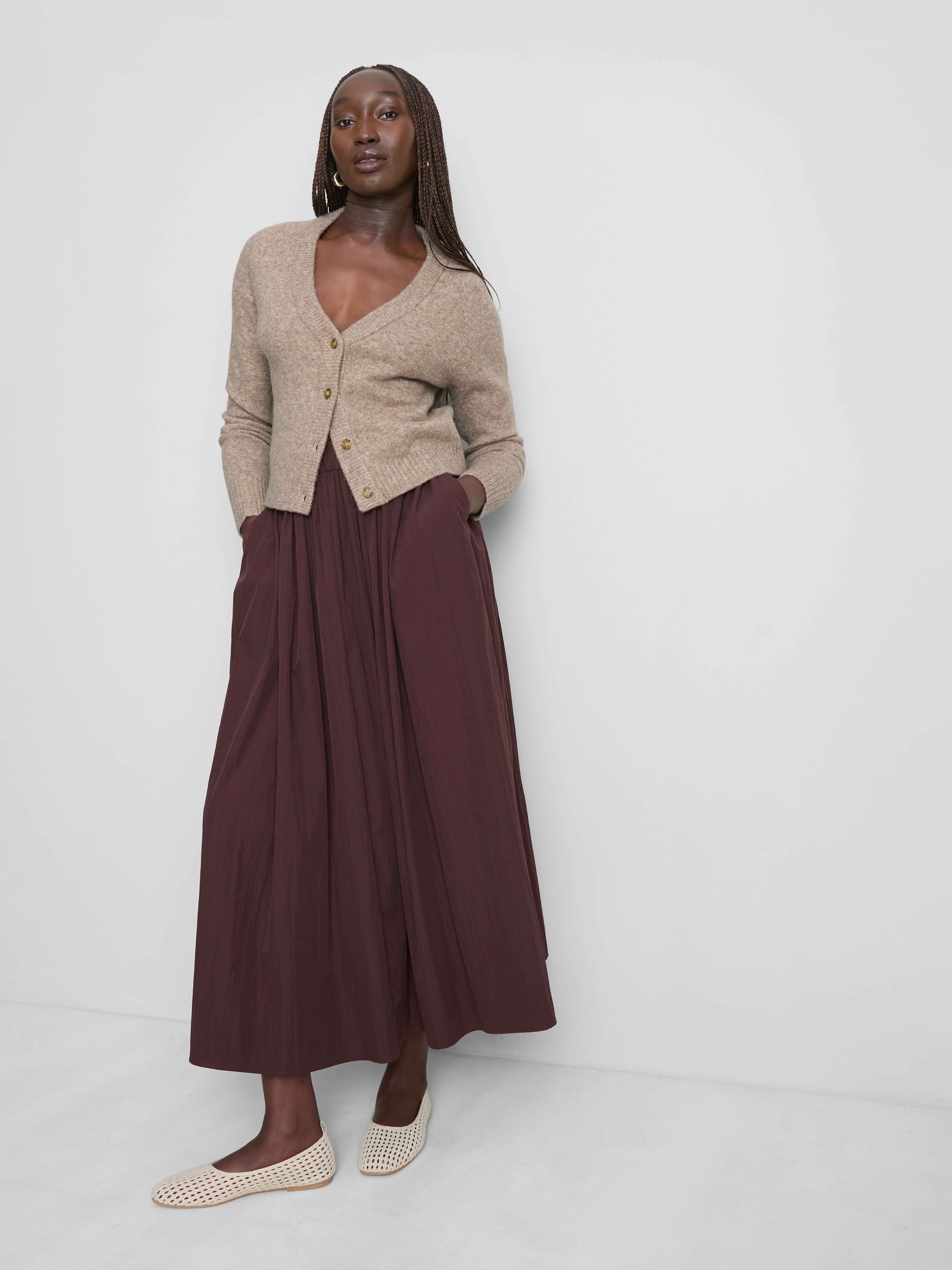 V-Neck Cardigan - Taupe