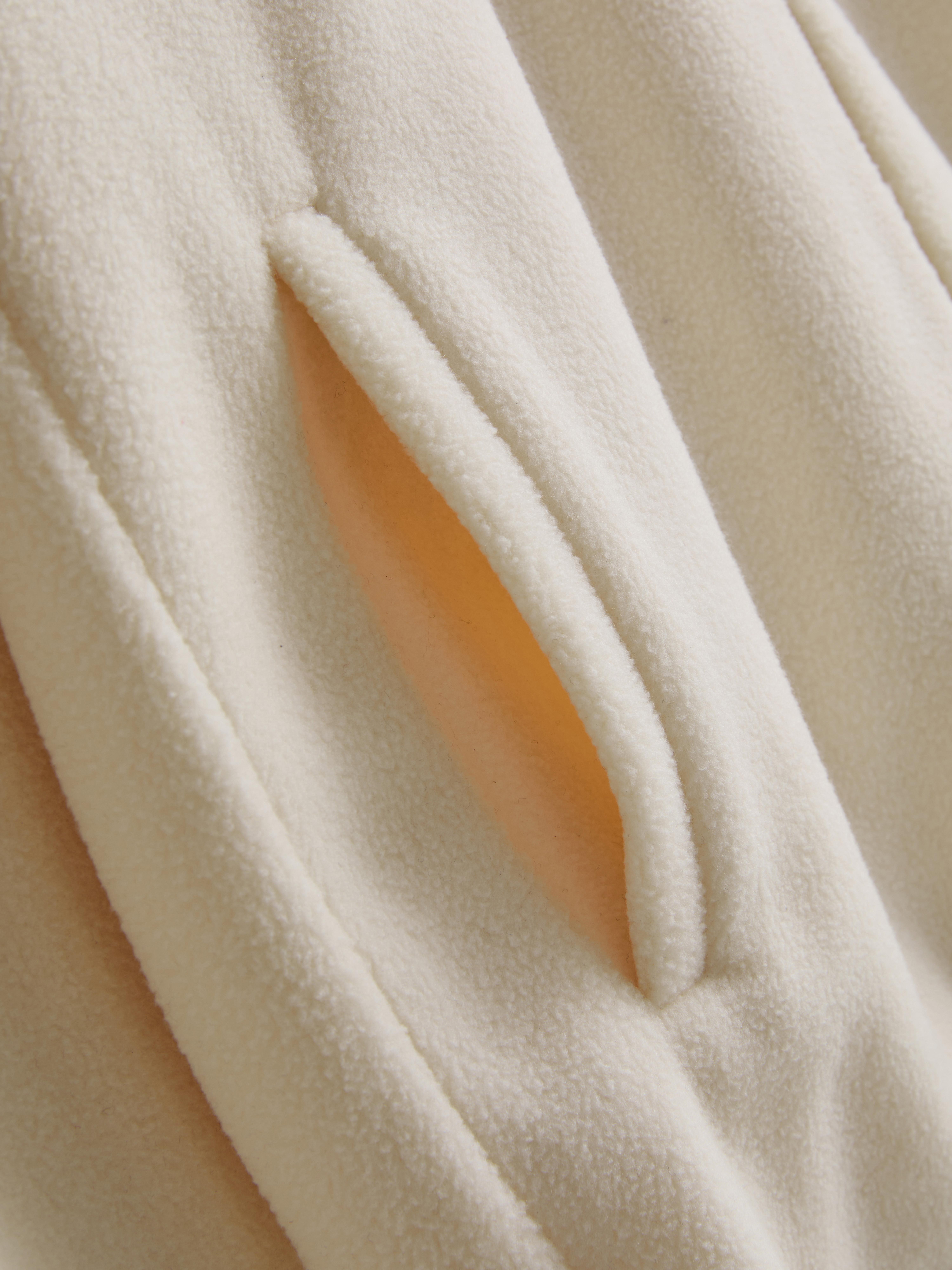 Zip-Up Funnel Neck Fleece - Ivory