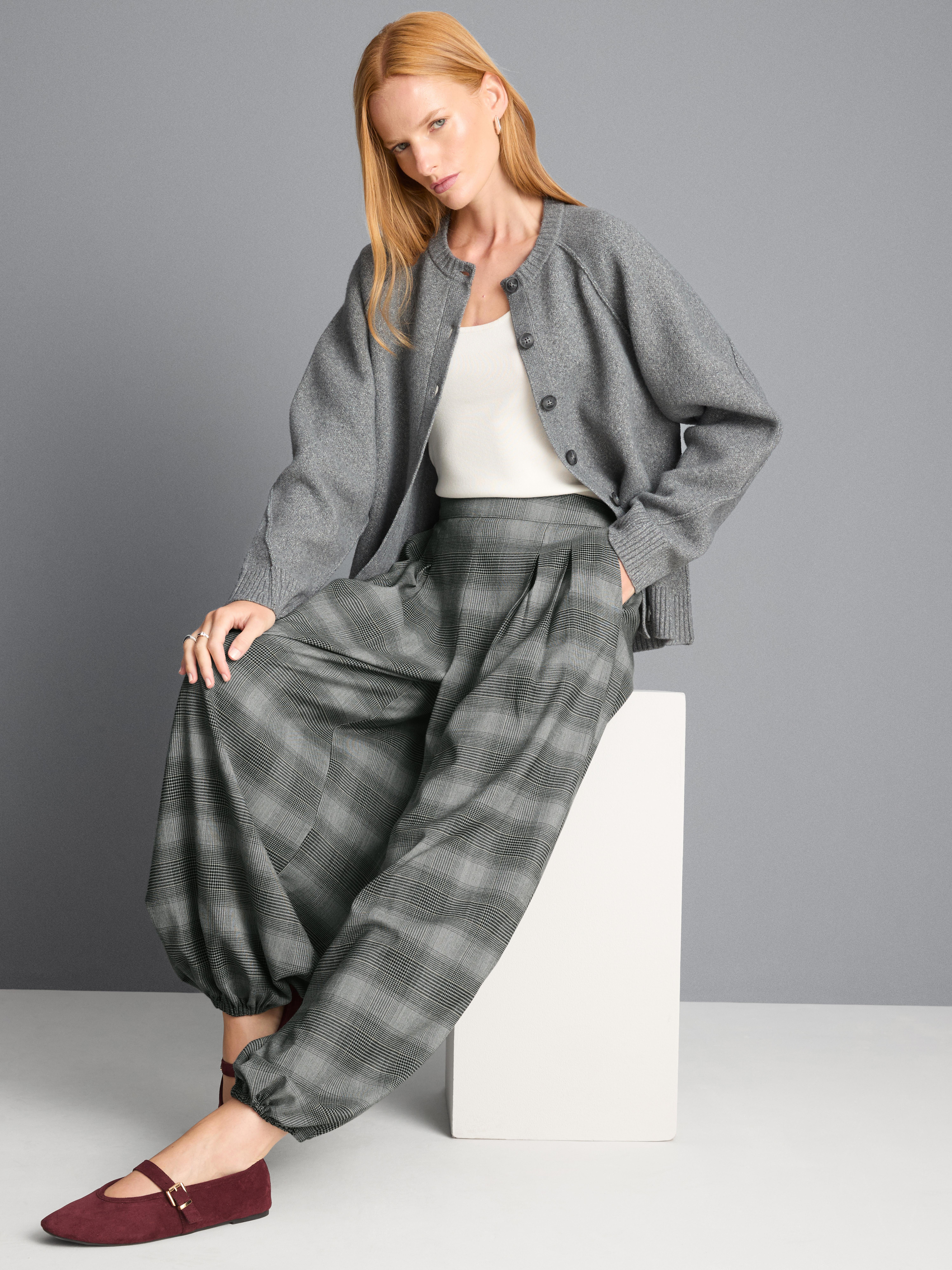 Check Balloon Pants - Multi