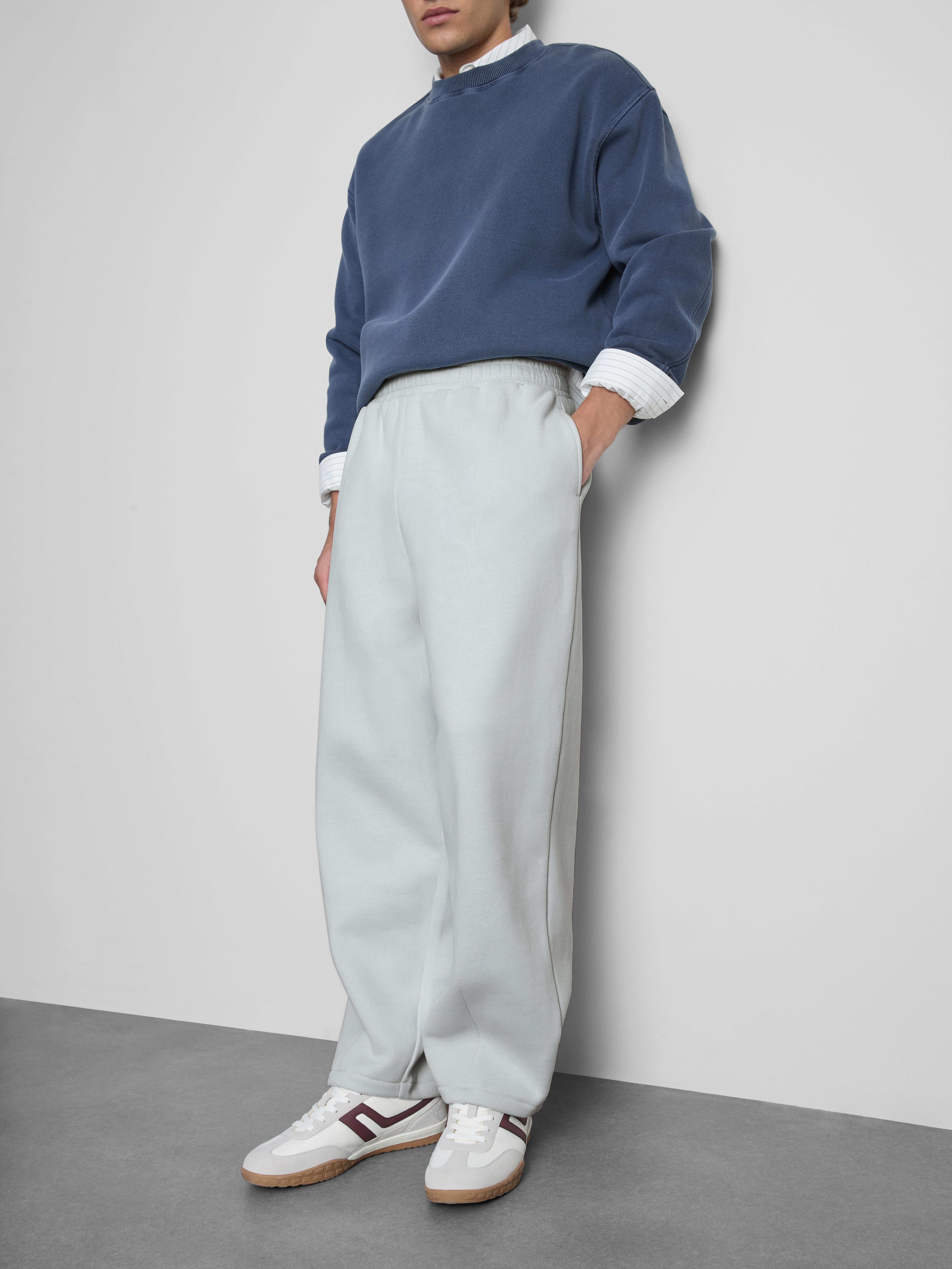 Cotton-Rich Balloon-Fit Joggers - Light Gray