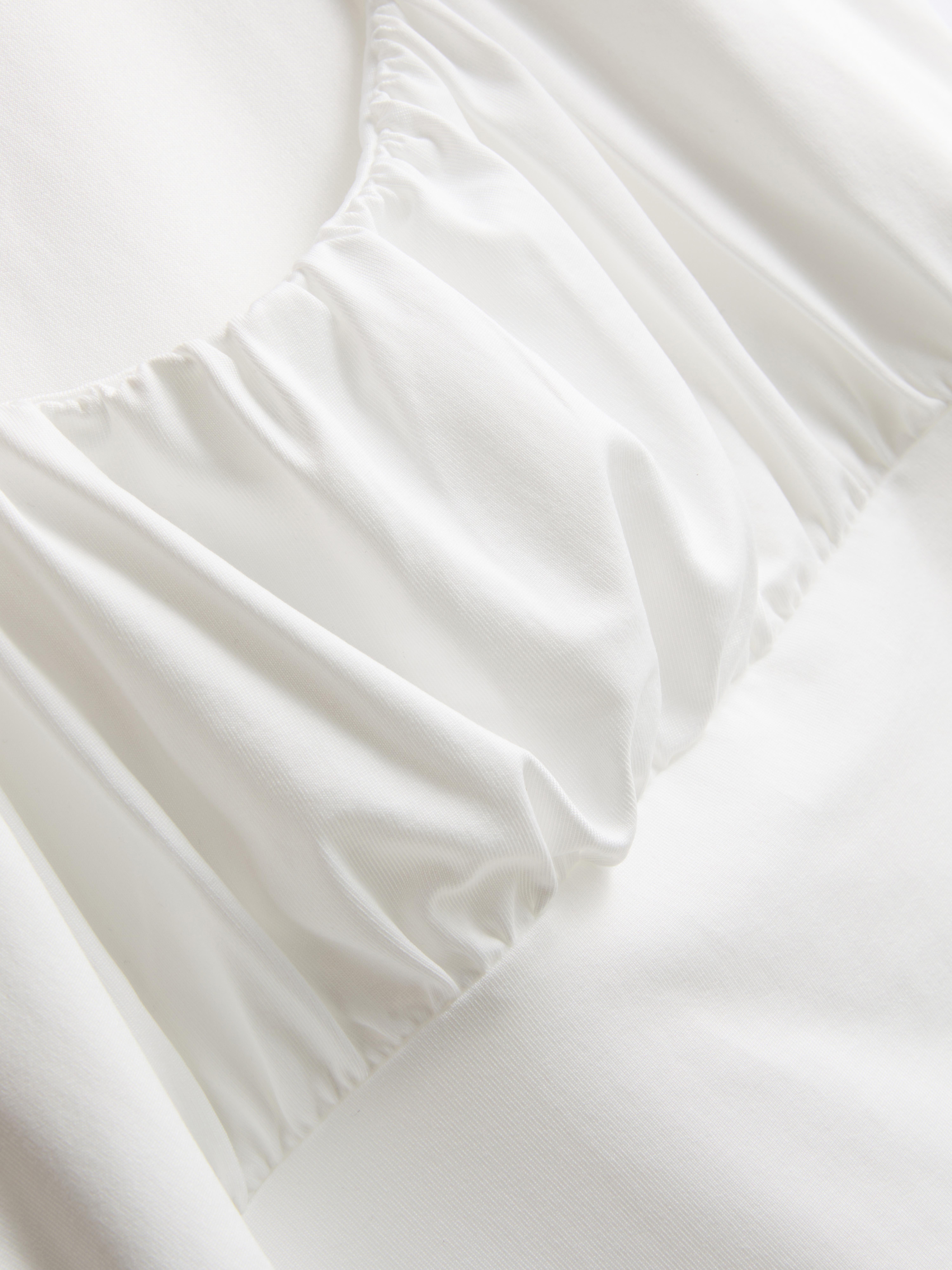 Cap-Sleeve Corset Top - White