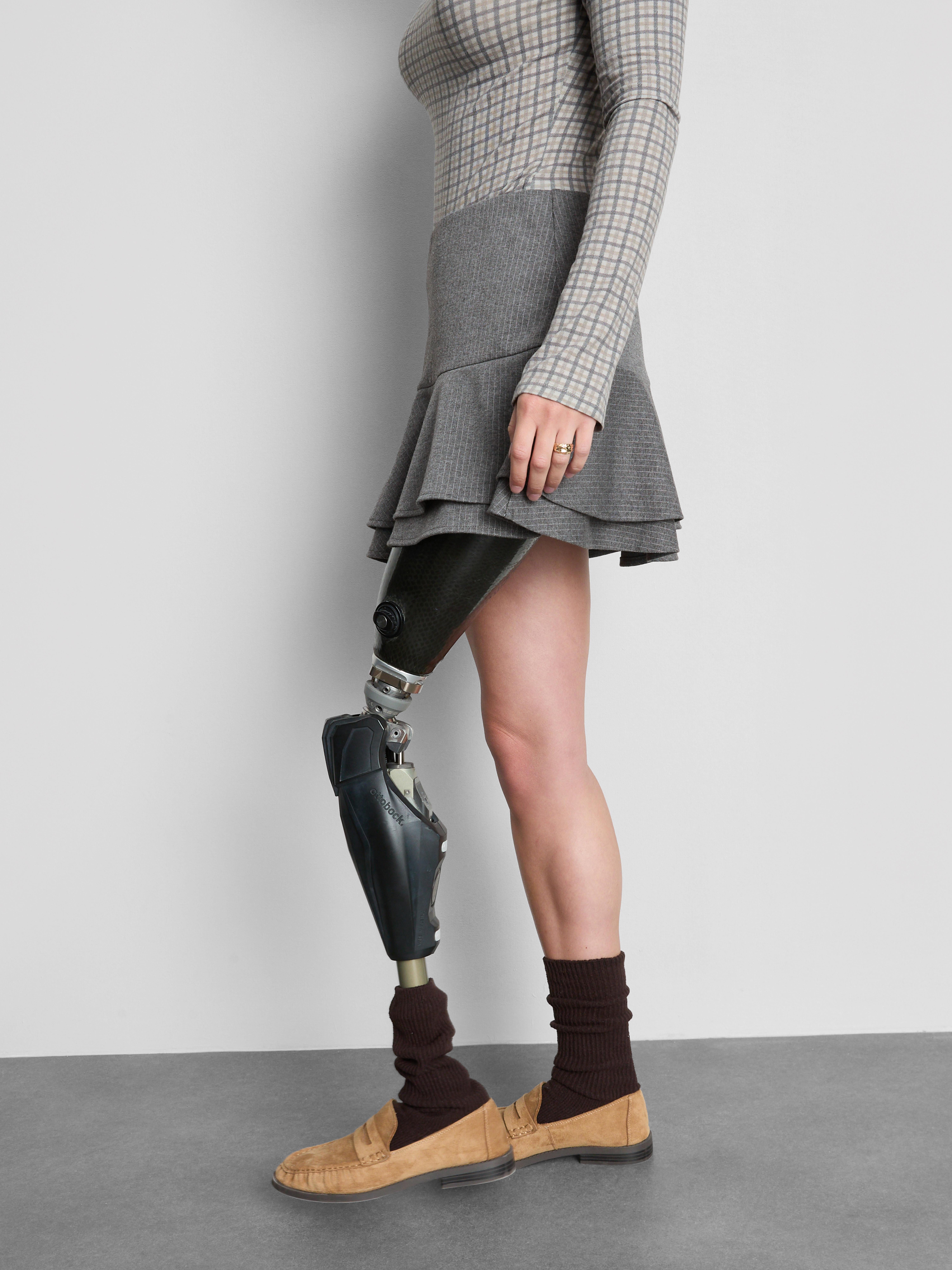 Jersey Mini Rara Skirt - Gray
