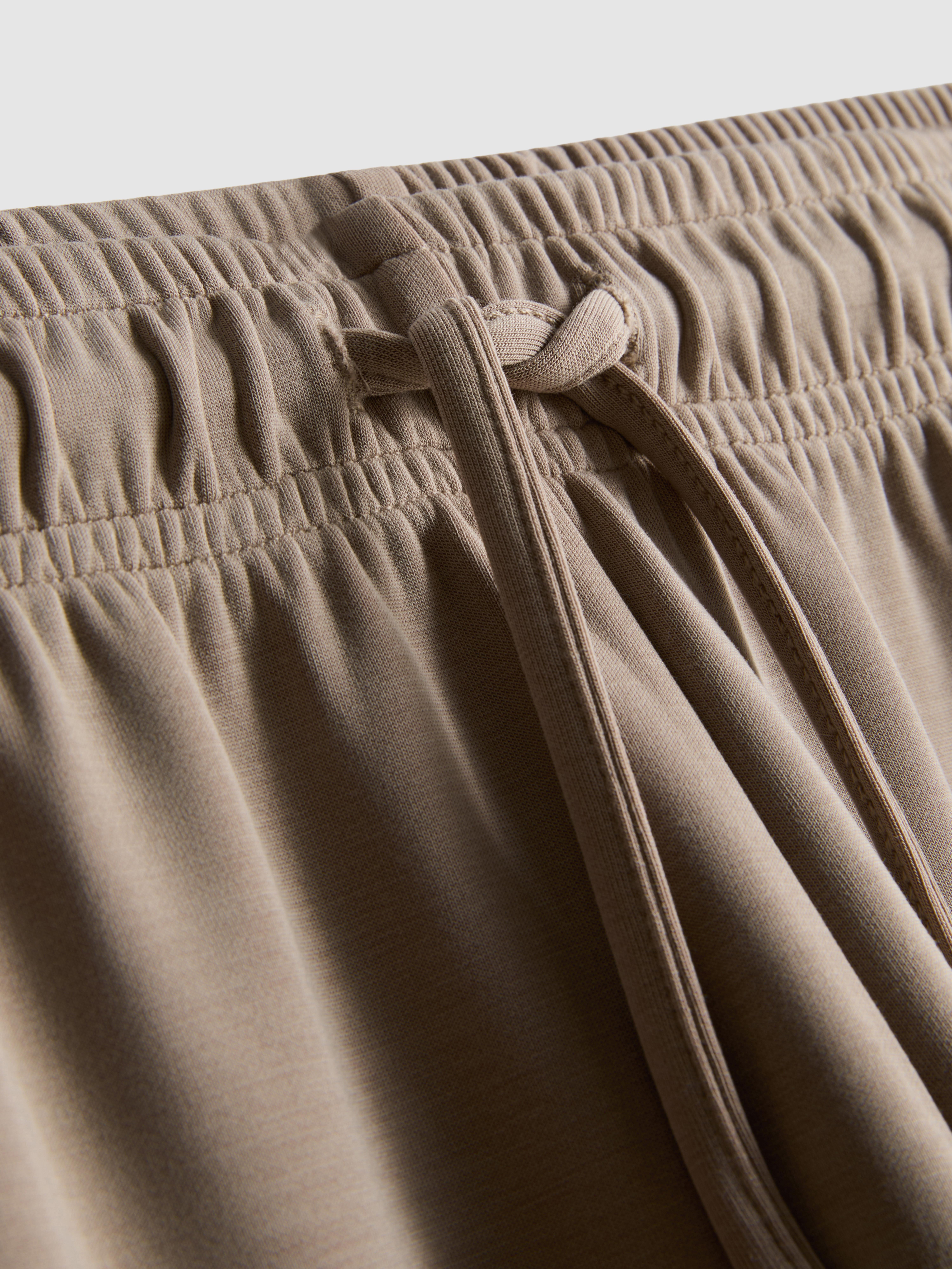 Modal Blend Wide Leg Joggers - Taupe