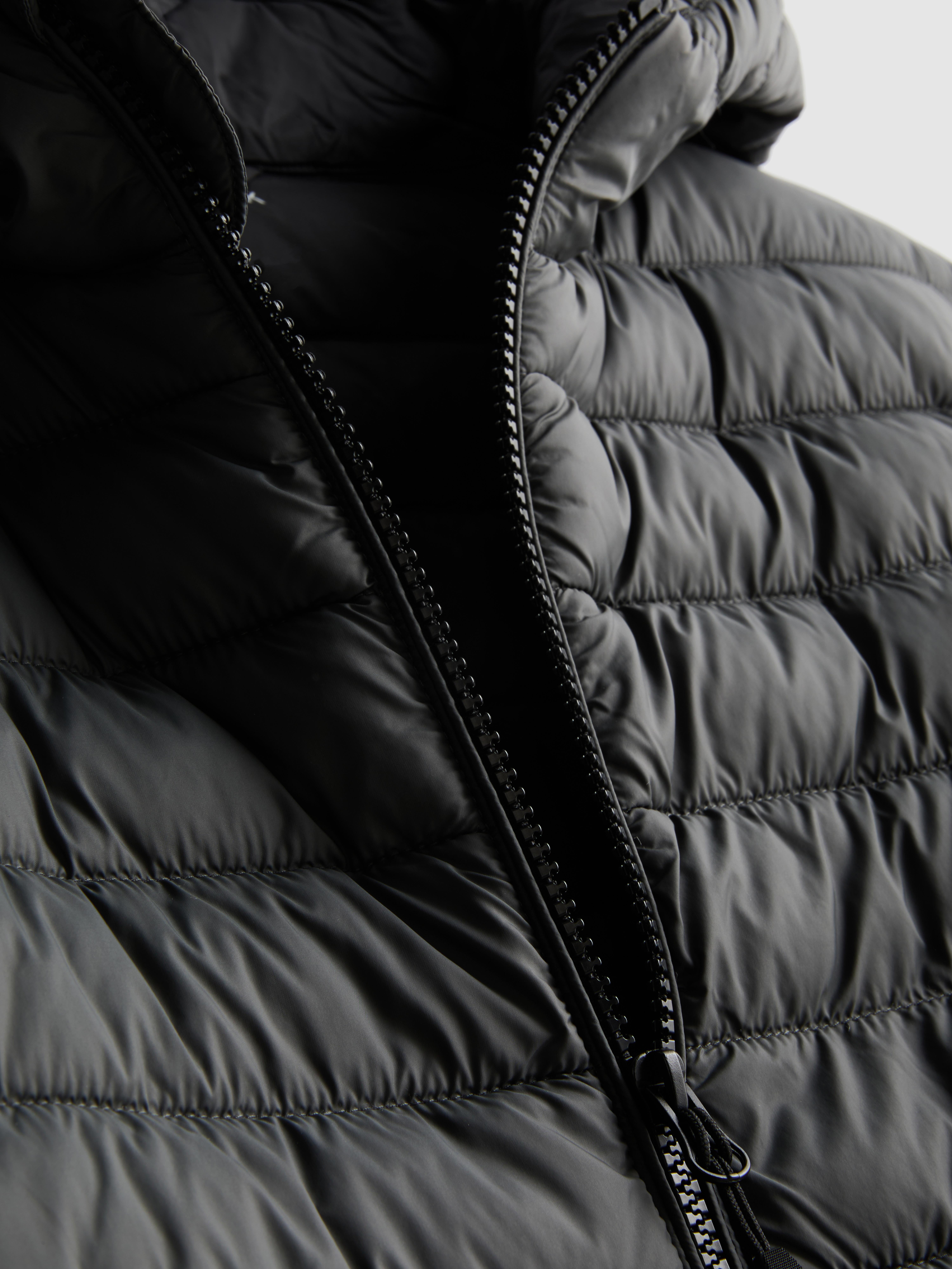 Hooded Padded Jacket - Gray