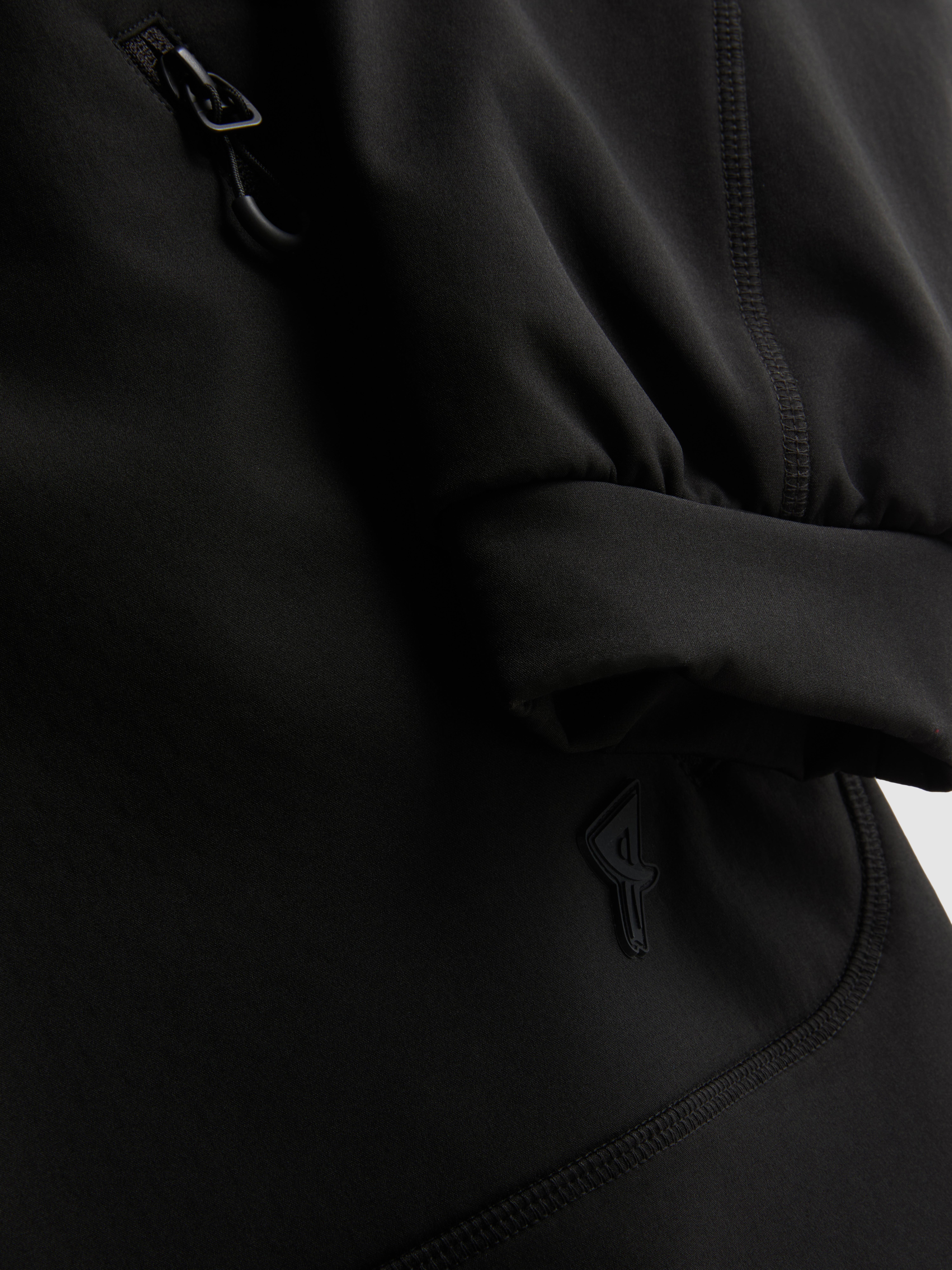 Zip-Up Hooded Performance Jacket - Black
