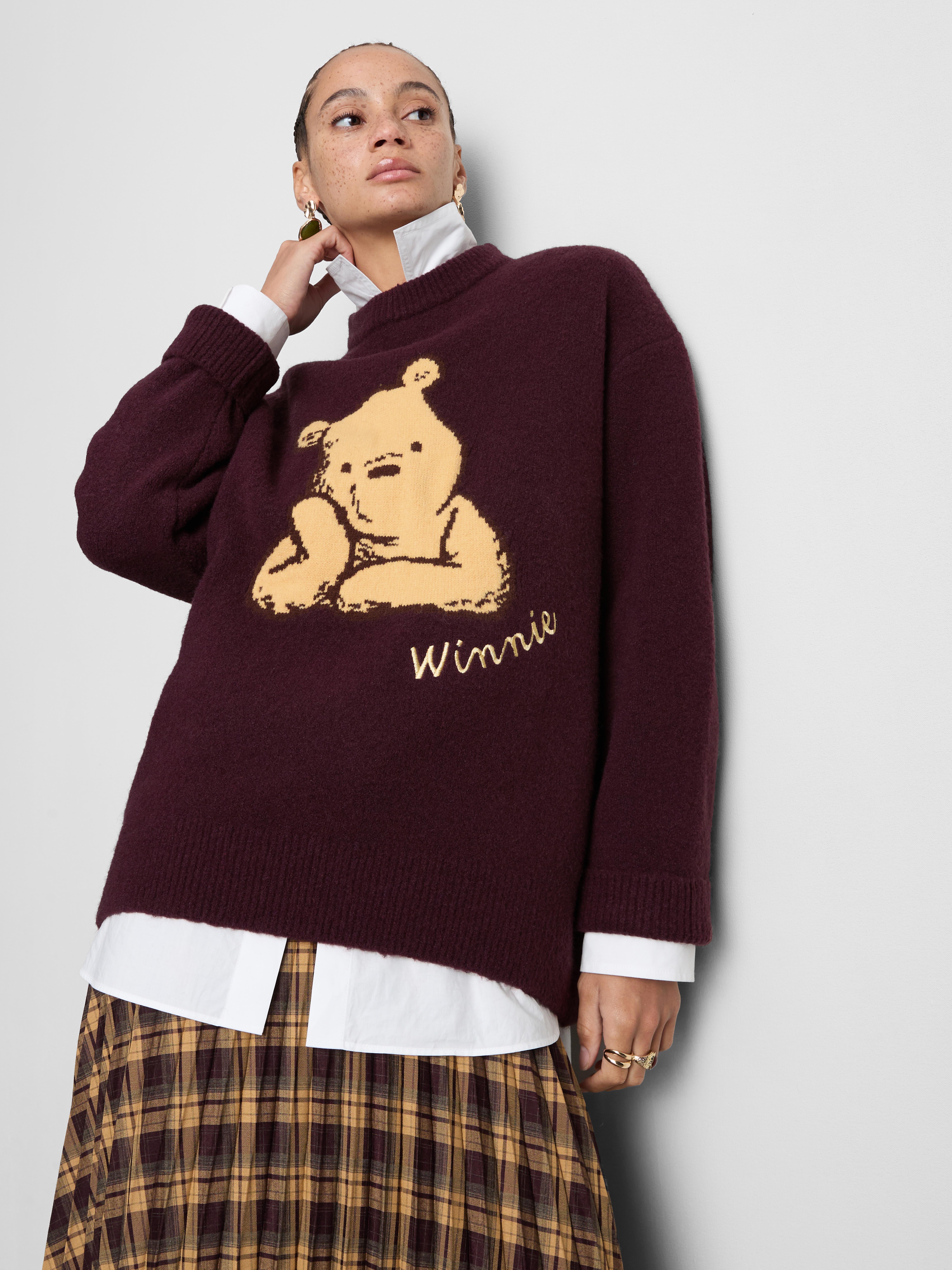 Disney's Winnie the Pooh Knitted Oversized Sweater - Purple