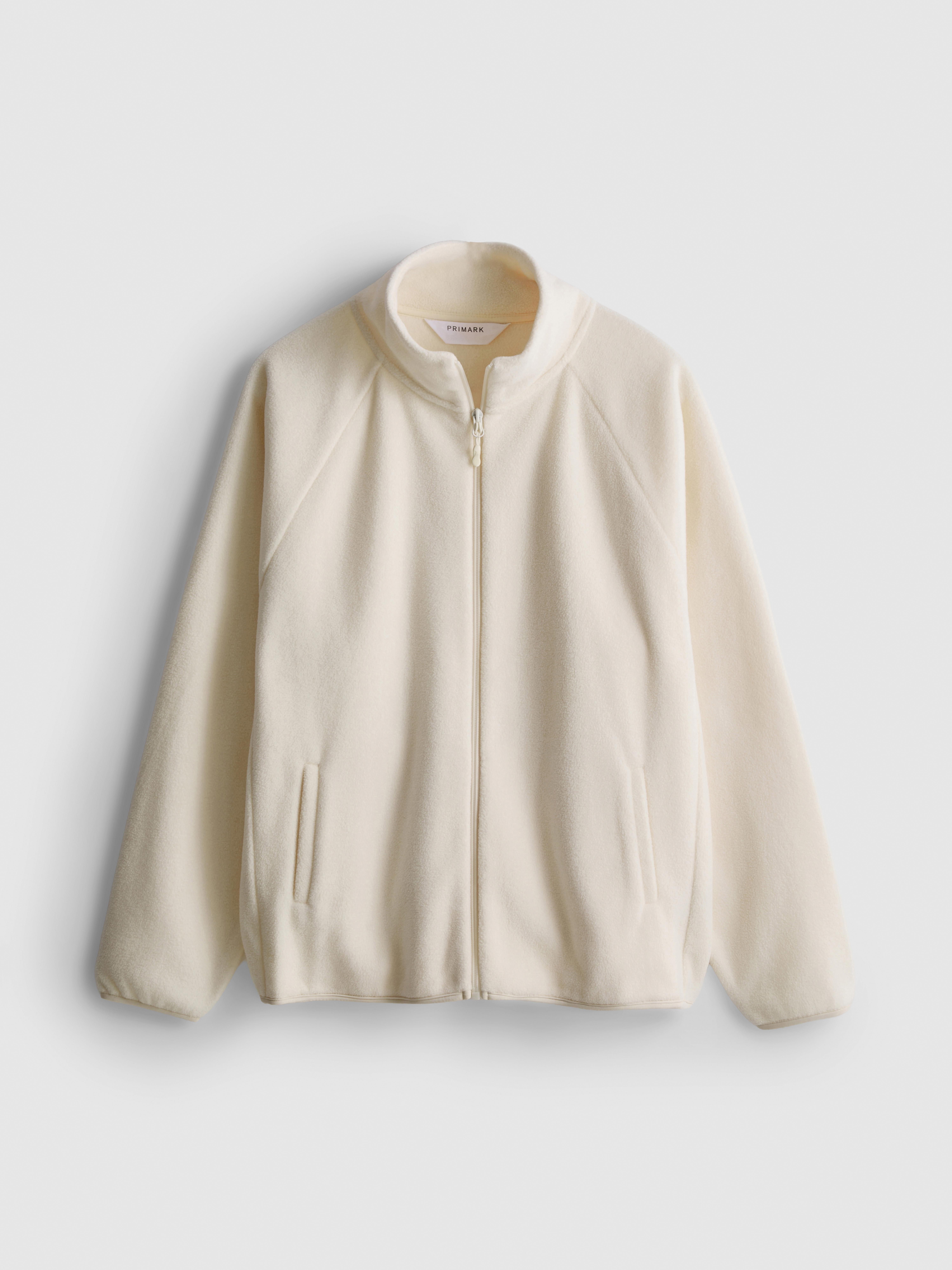 Zip-Up Funnel Neck Fleece - Ivory