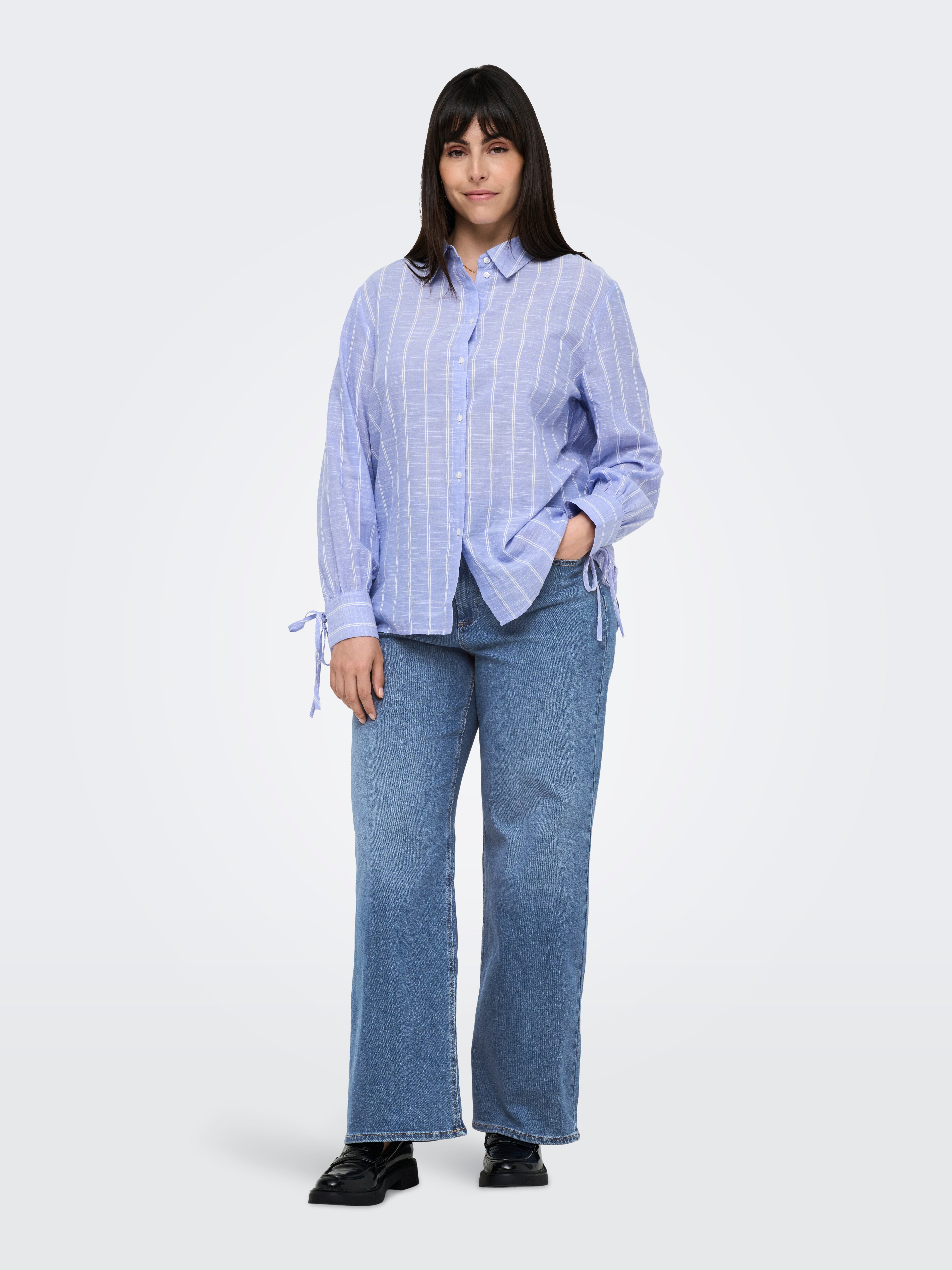 CARBILLY High waist Wide Leg Fit Jeans Light Blue Denim