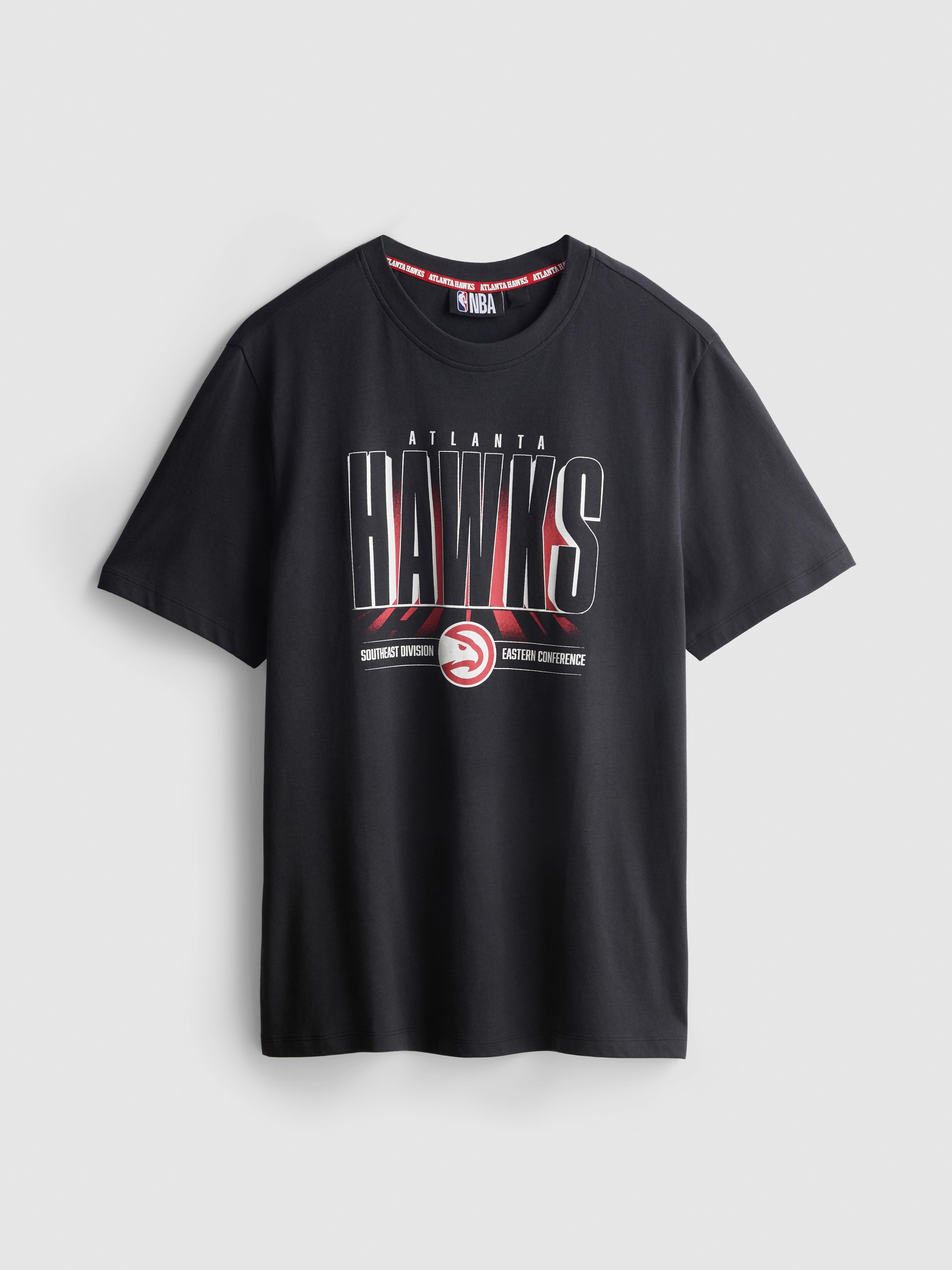 NBA Atlanta Hawks Pure Cotton Graphic T-Shirt - Black
