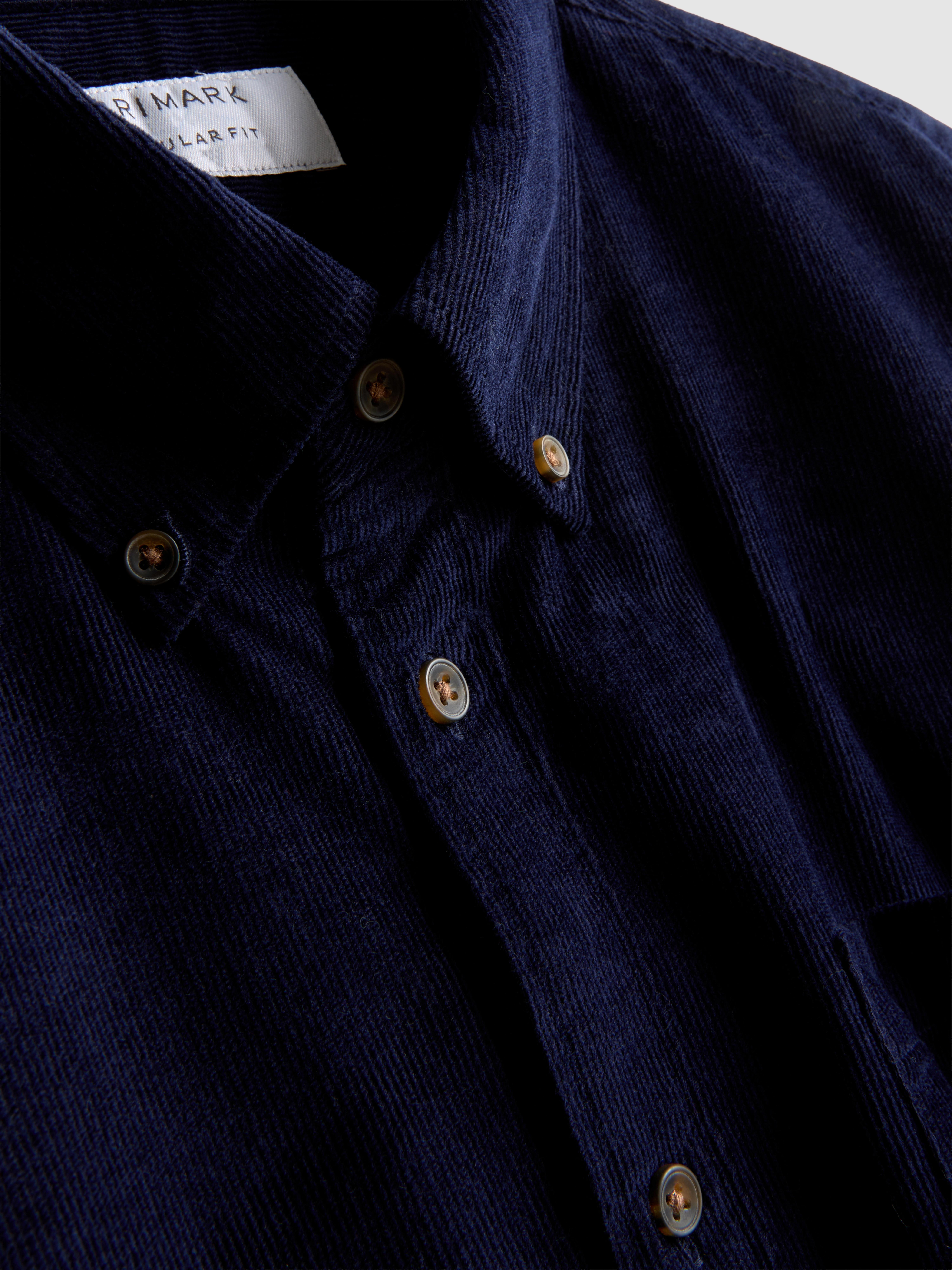 Pure Cotton Corduroy Shirt - Navy