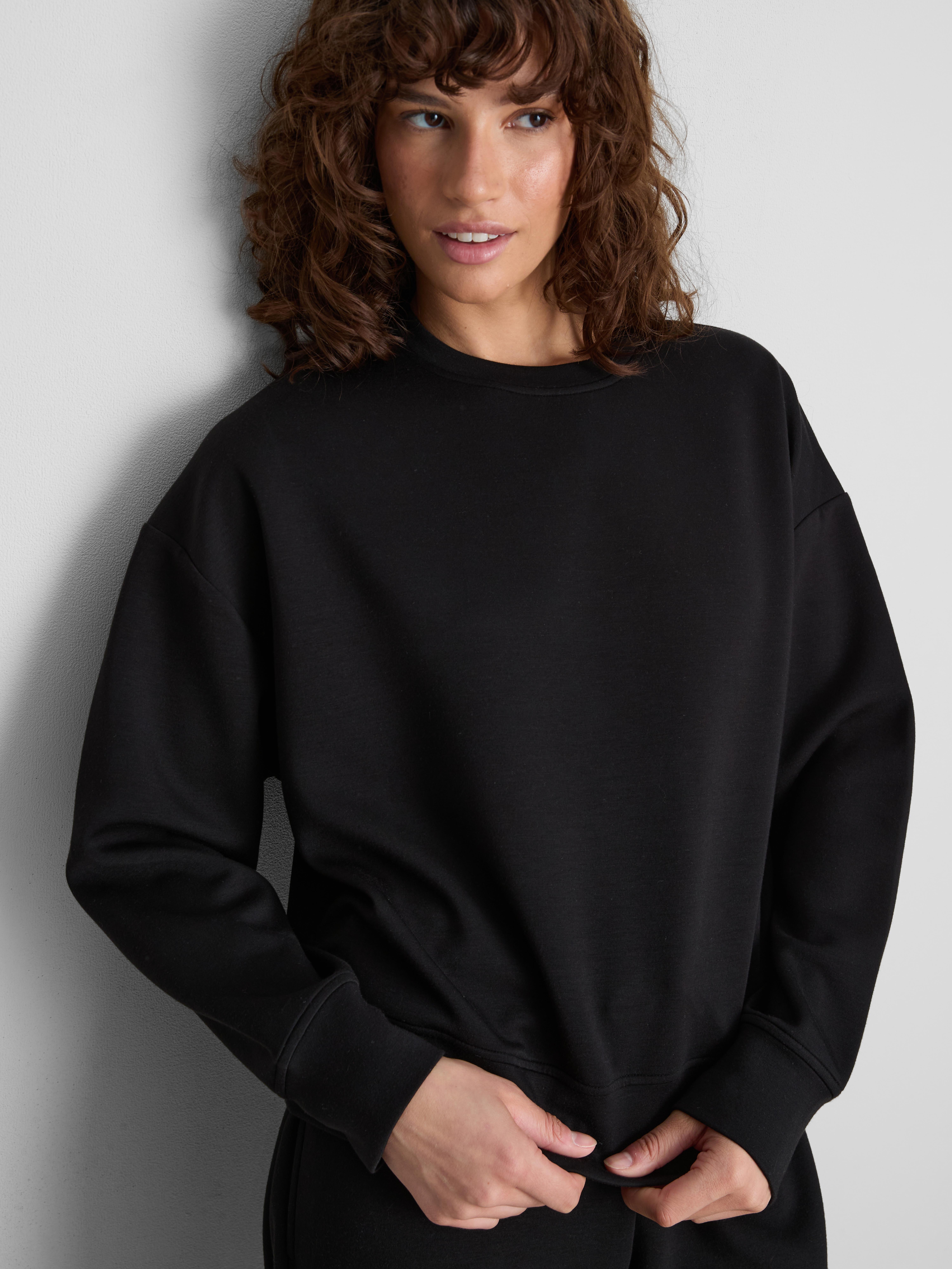 Modal-Blend Crewneck Sweatshirt - Black