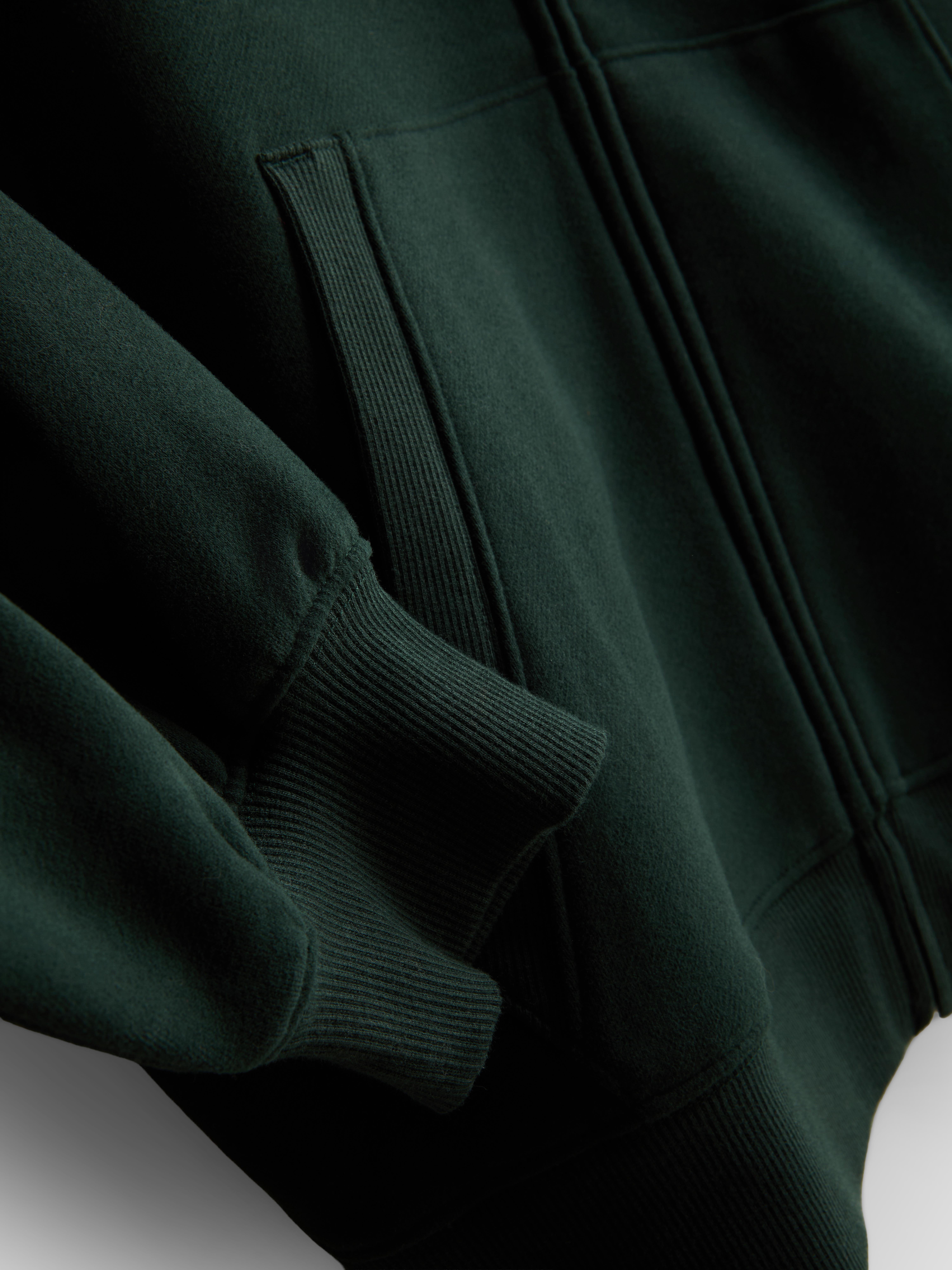Paula Echevarría Cotton-Rich Zip-Up Hoodie - Dark Green
