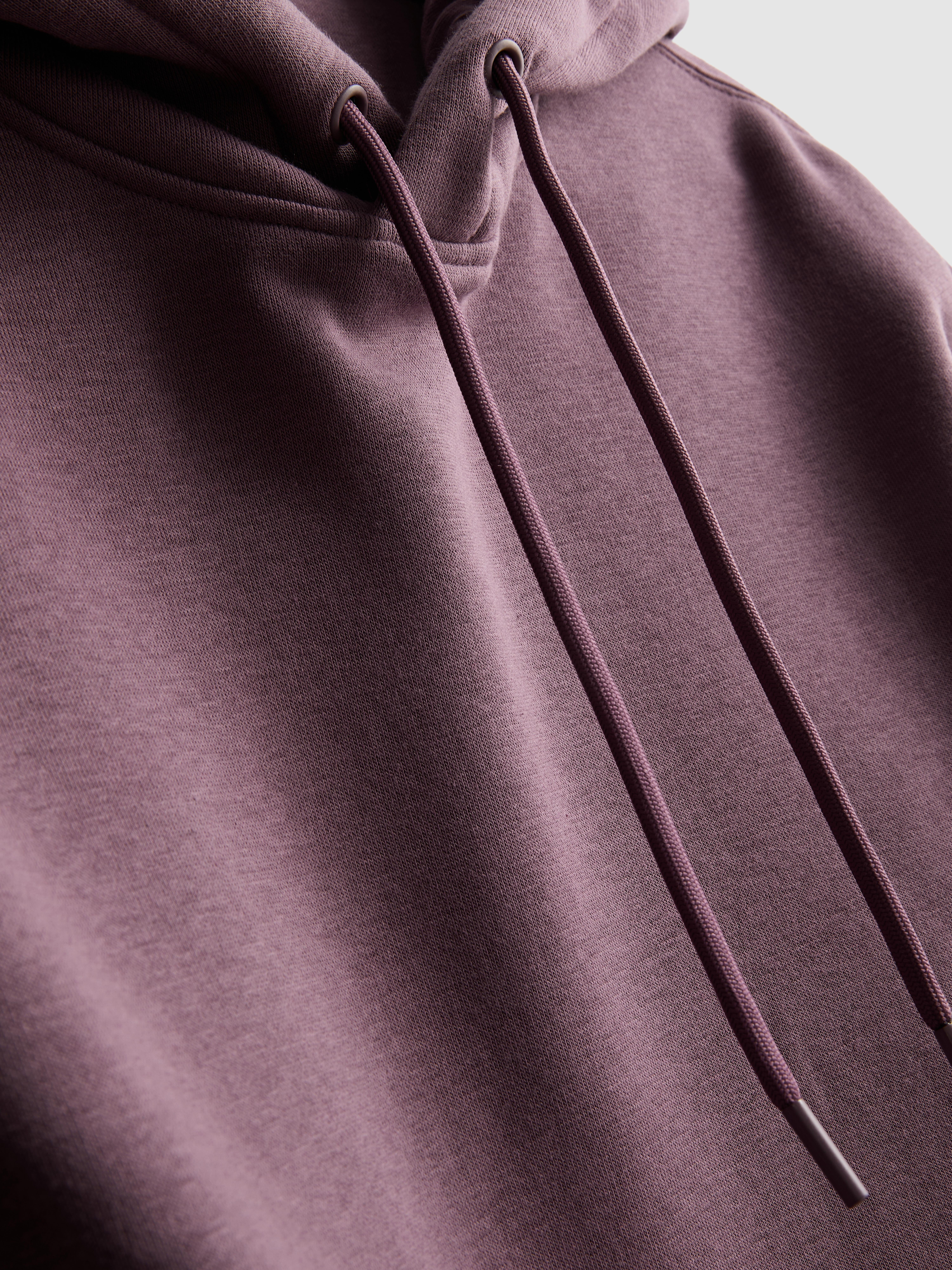 Cotton Blend Overhead Hoodie - Plum