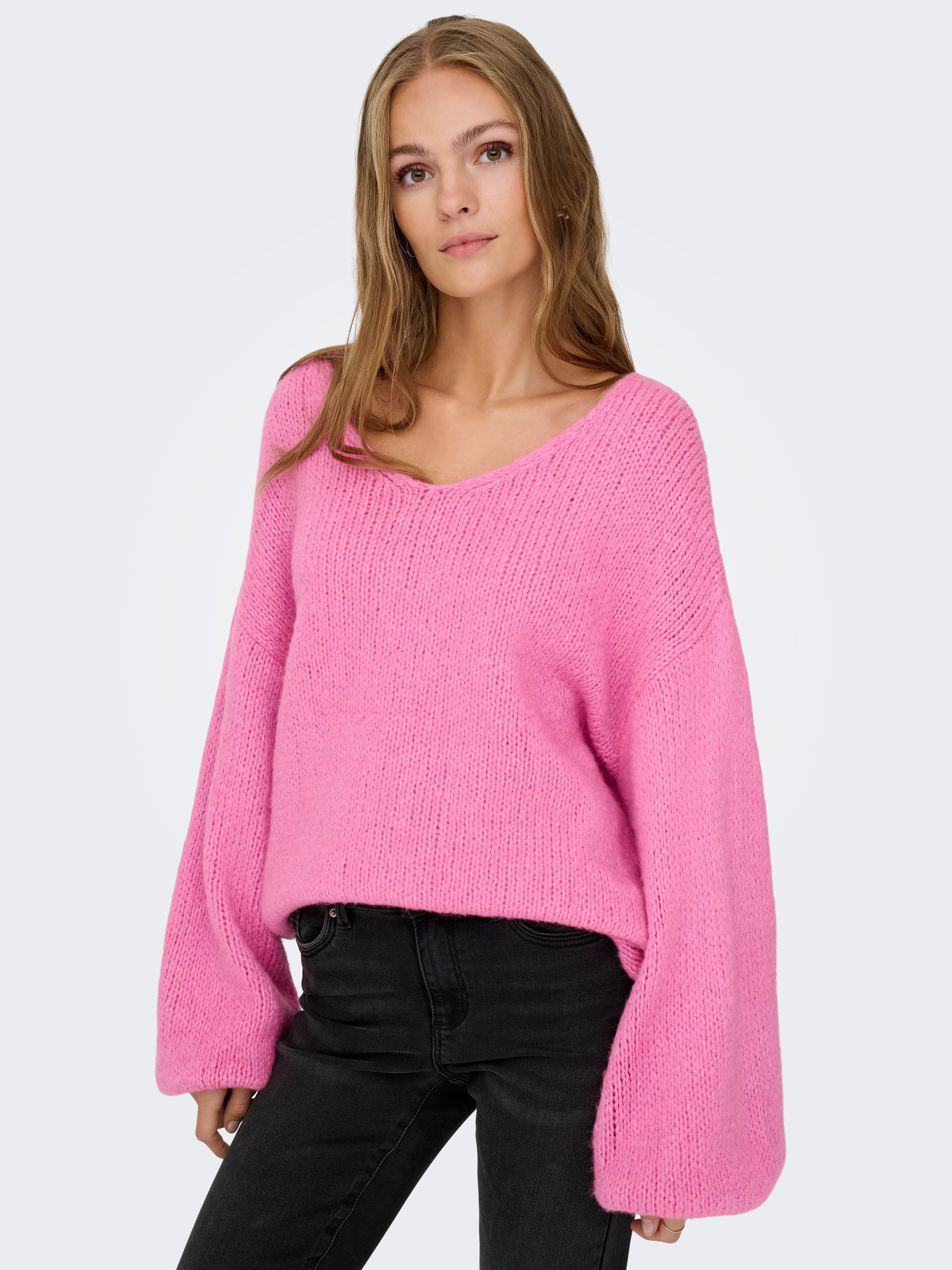 JDYDINEA Knitted pullover Super Pink