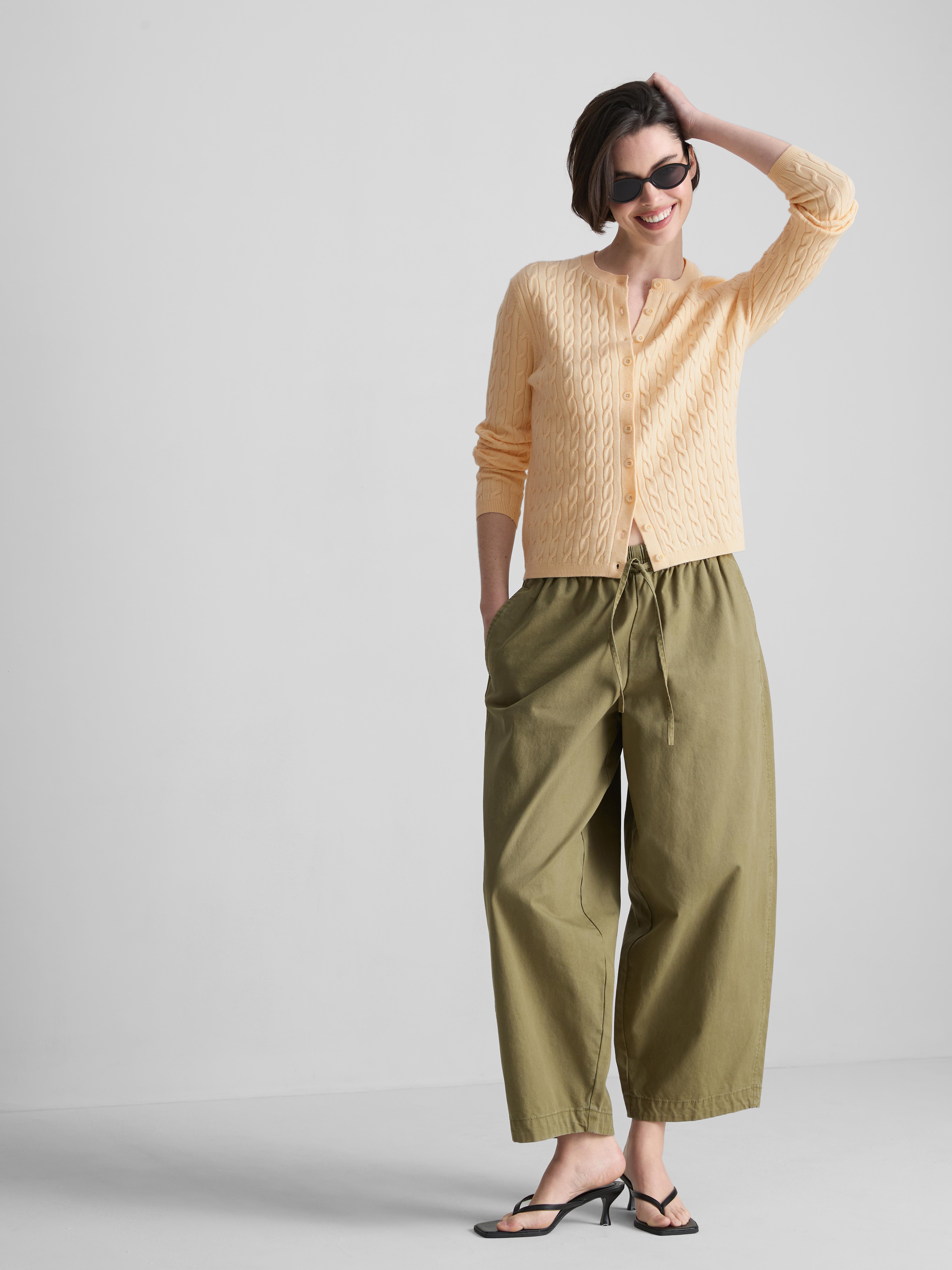 Cable Knit Cardigan - Light Yellow