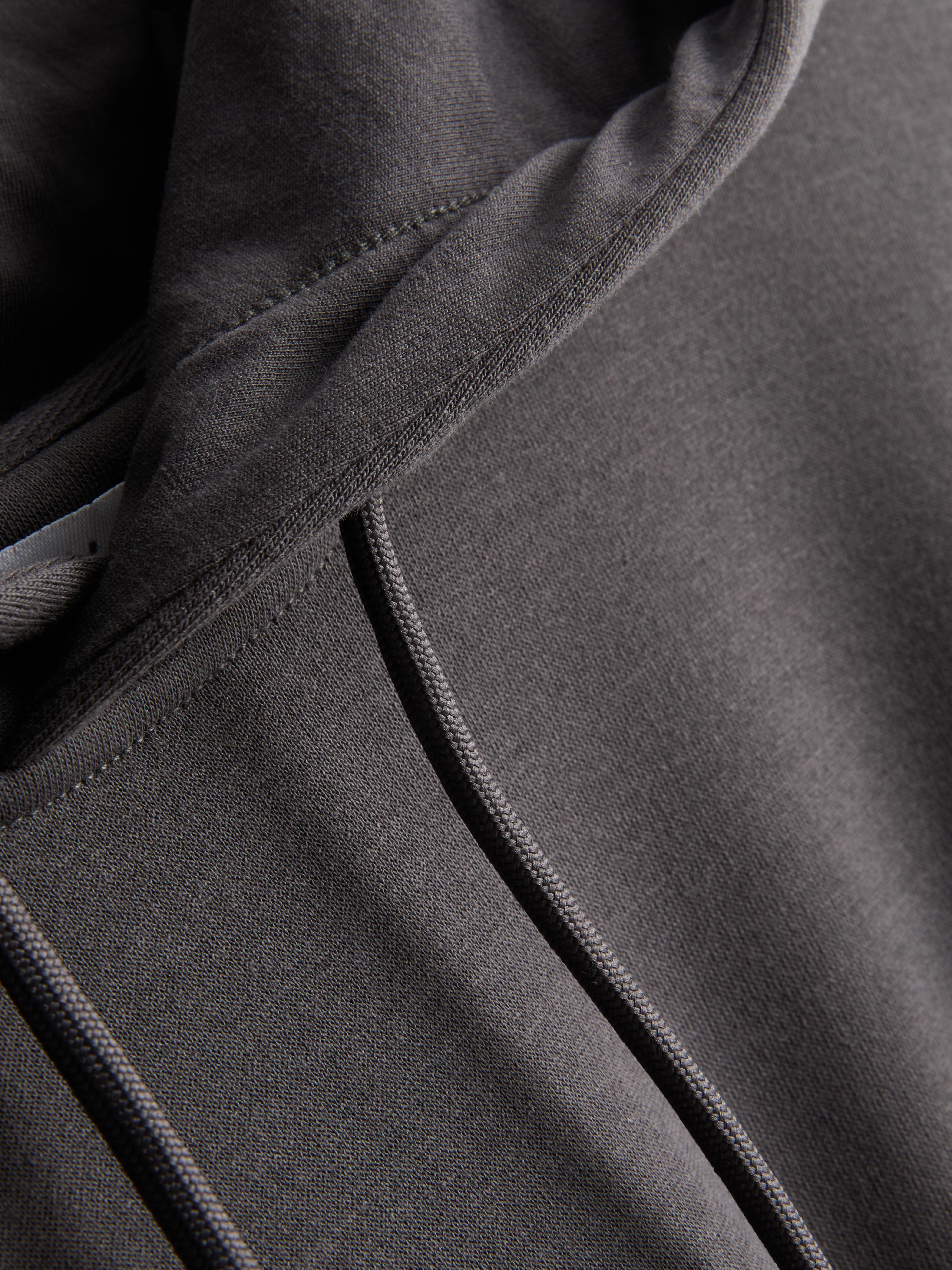 Cotton-Blend Pullover Hoodie - Charcoal