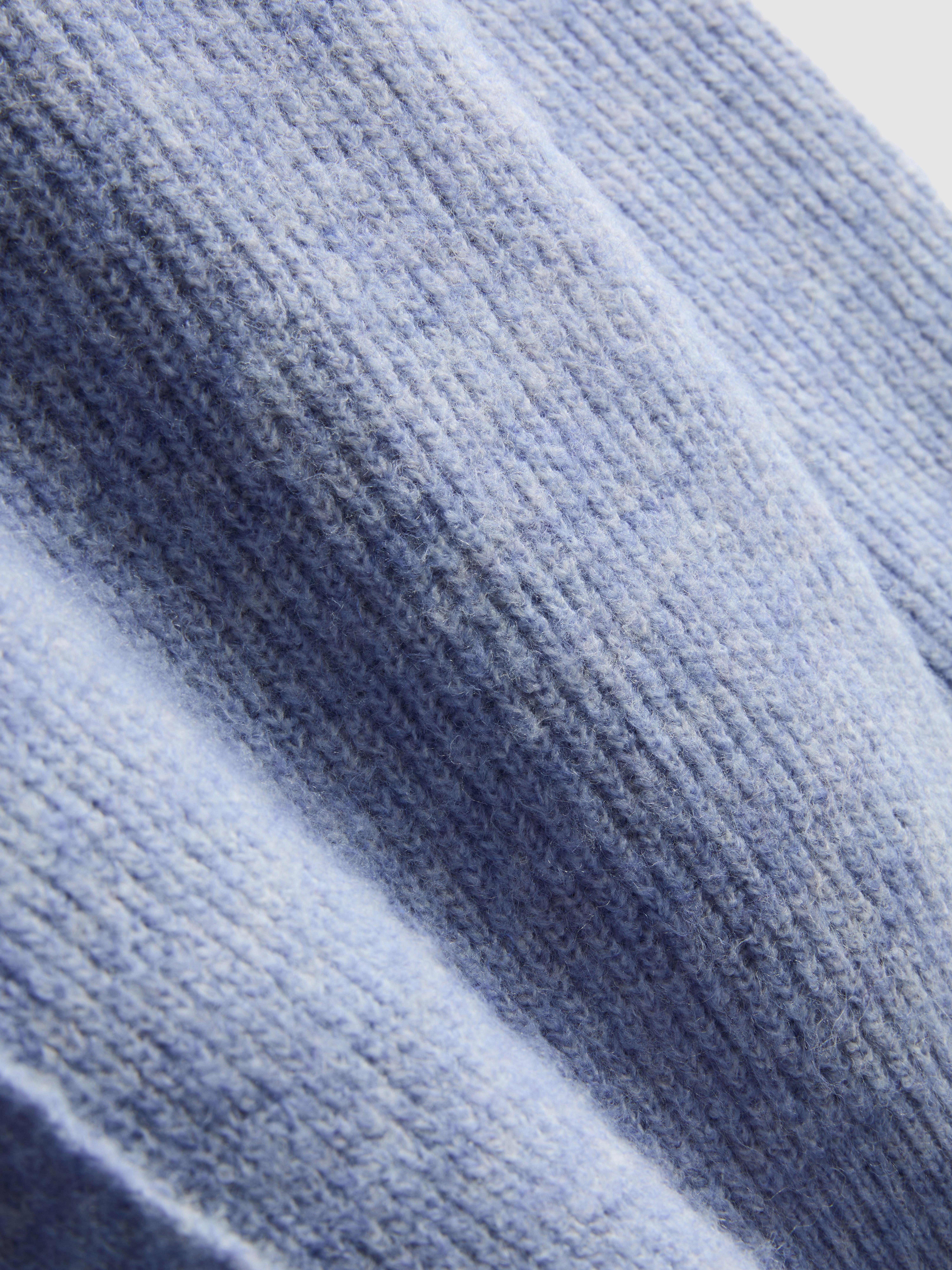 Soft Rib V-Neck Cardigan - Blue