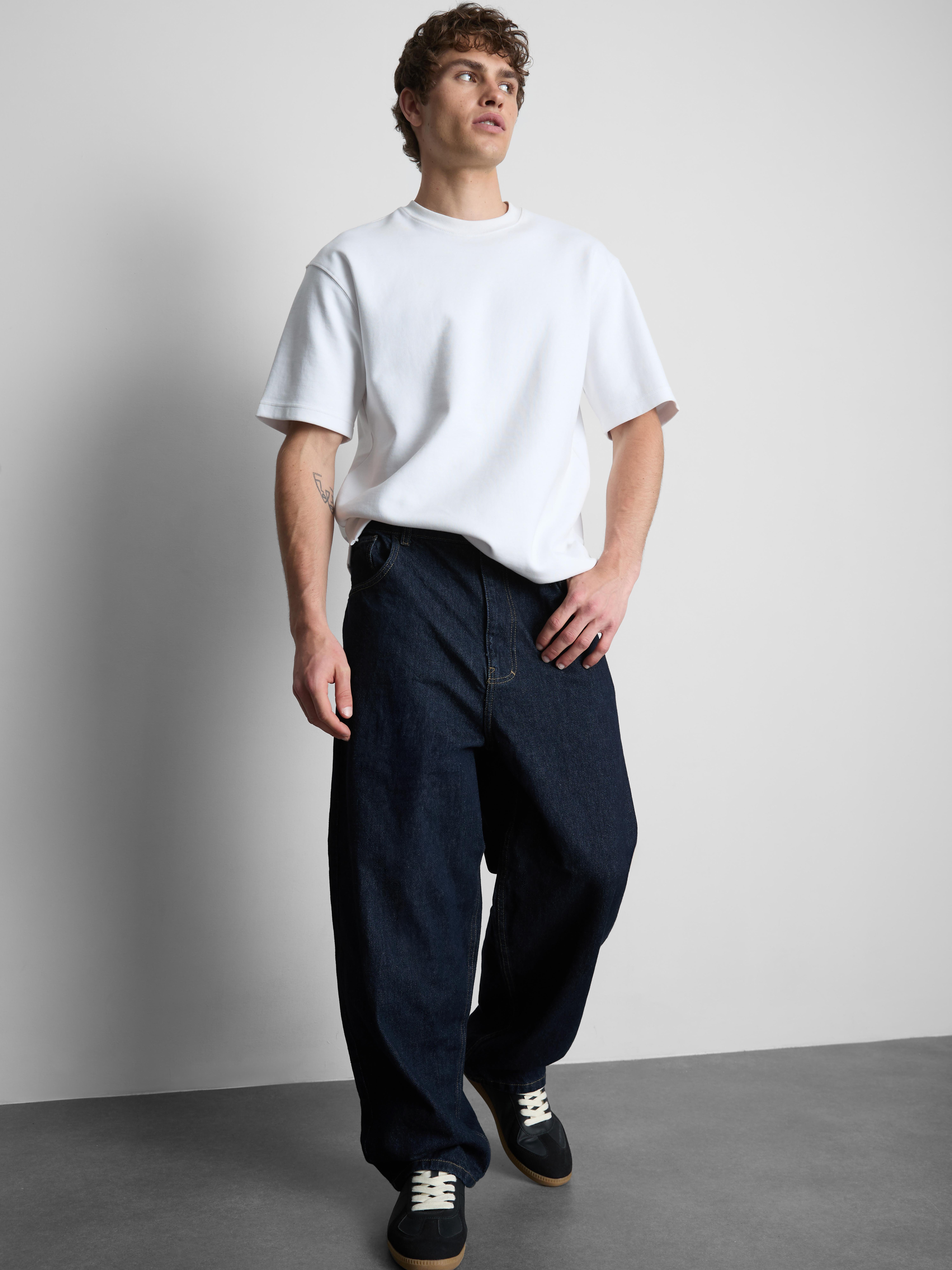 Mid-Rise Baggy Jeans - Indigo