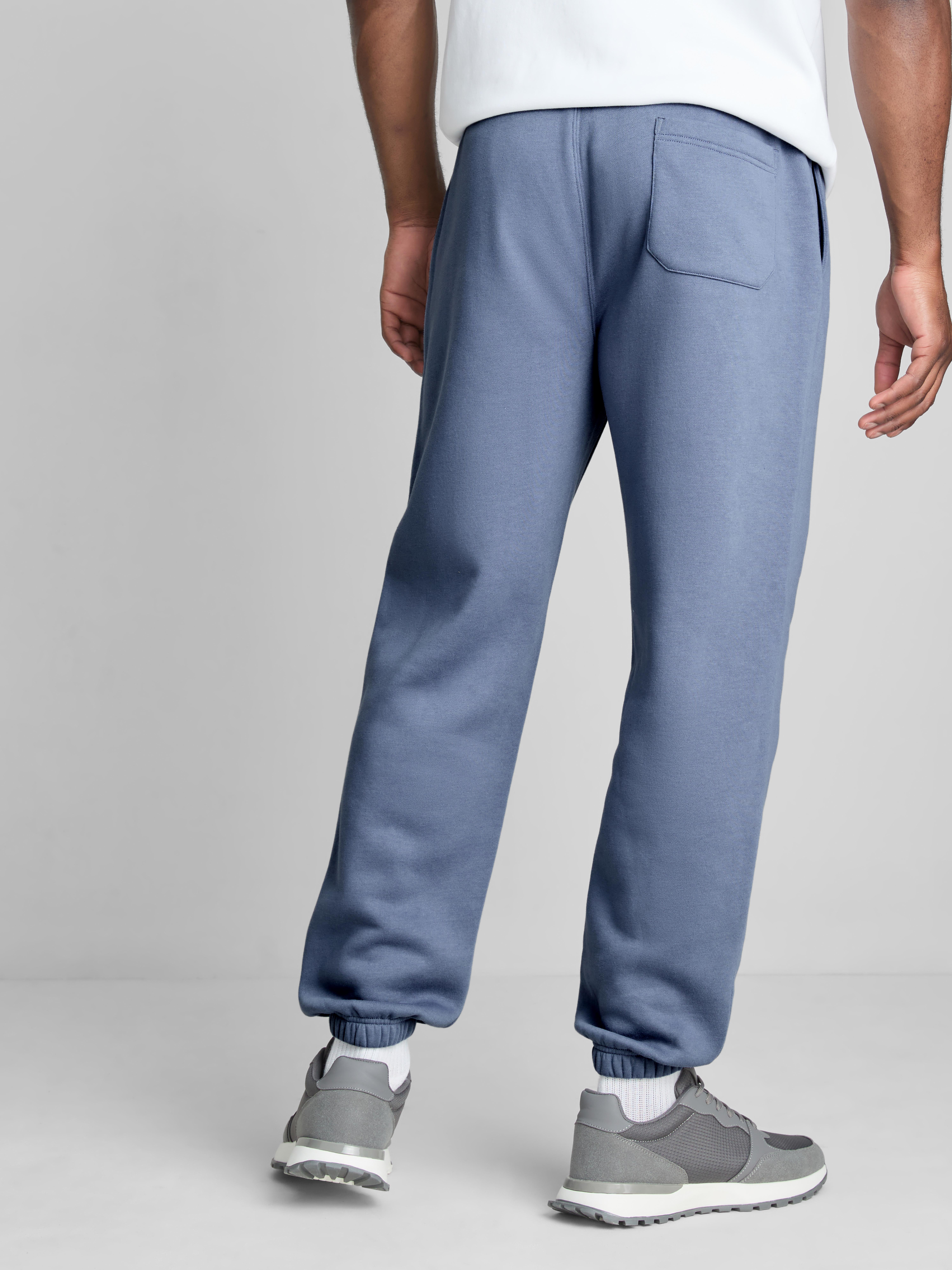 Drawstring Cuffed Joggers - Blue