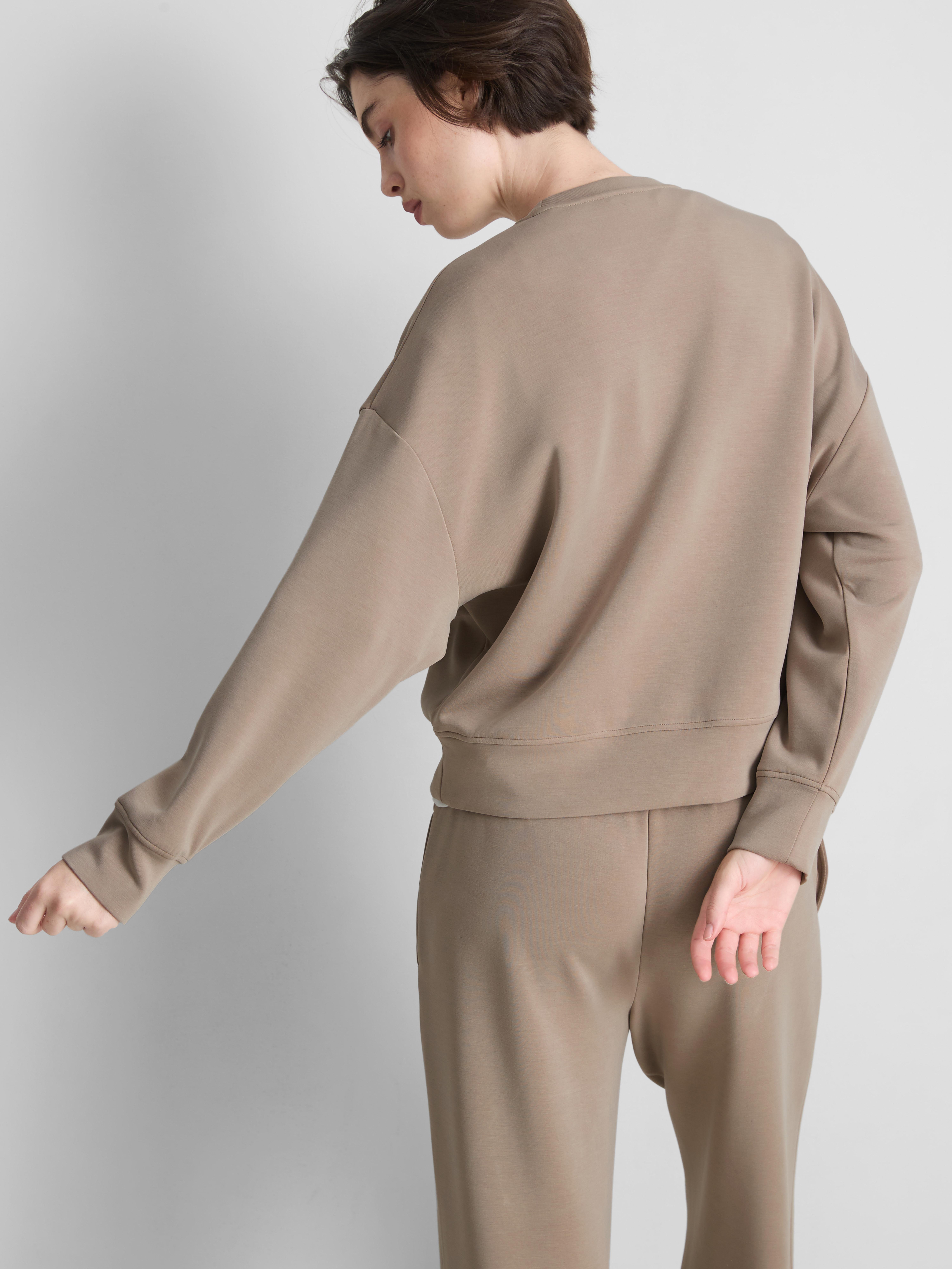 Modal-Blend Crewneck Sweatshirt - Taupe