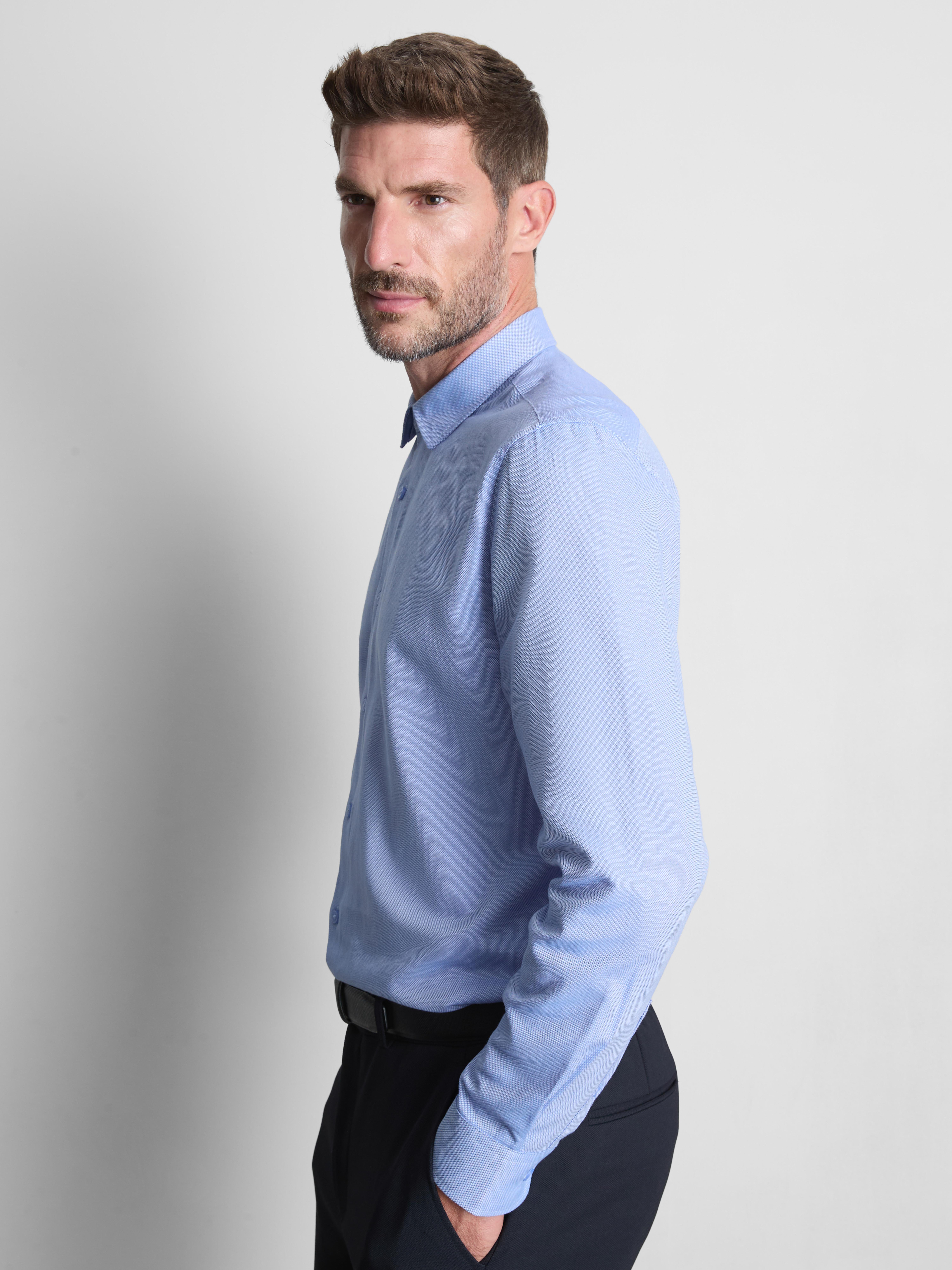 Textured Oxford Shirt - Light Blue
