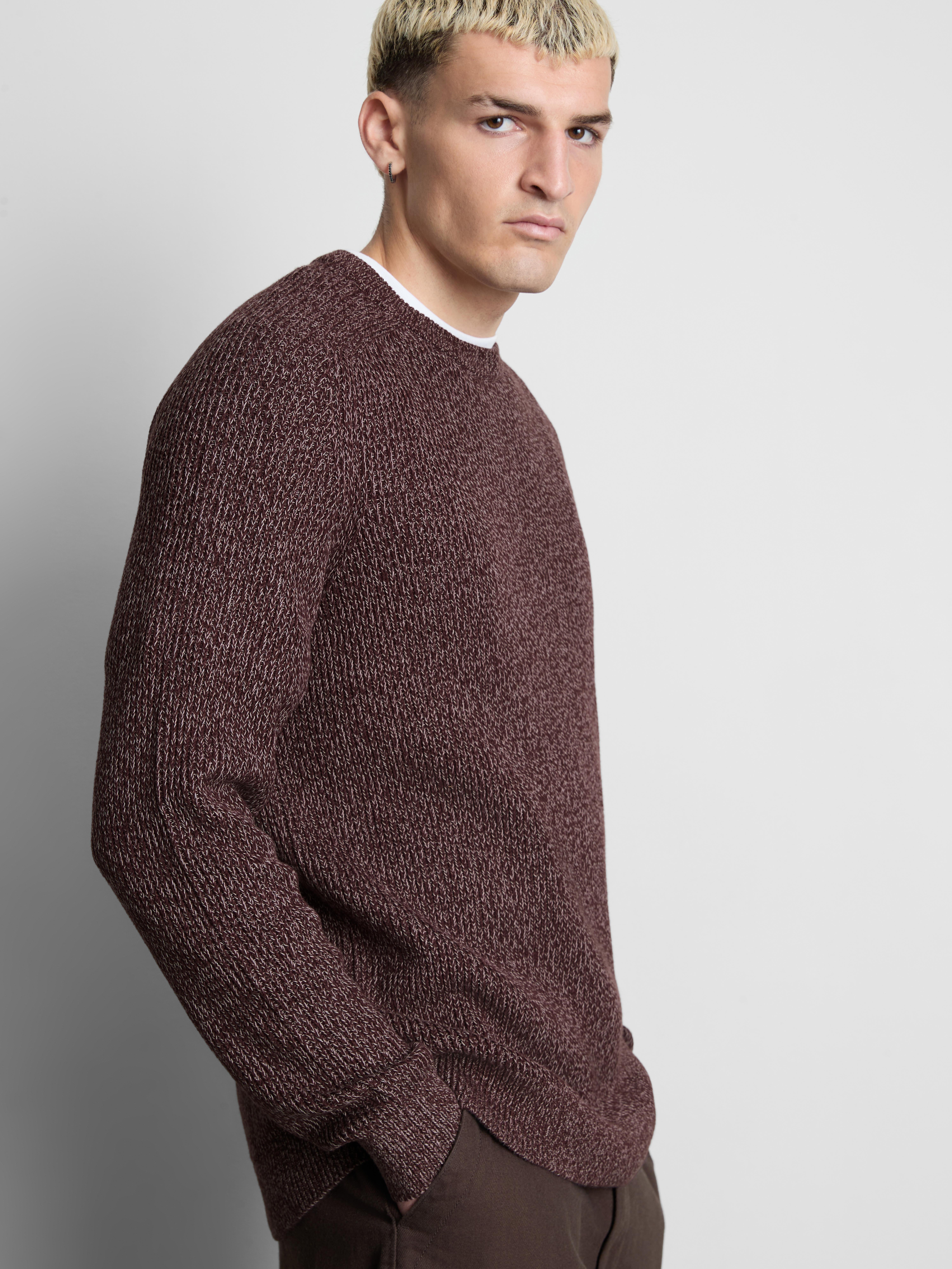 Cotton Rich Crew Neck Sweater - Red