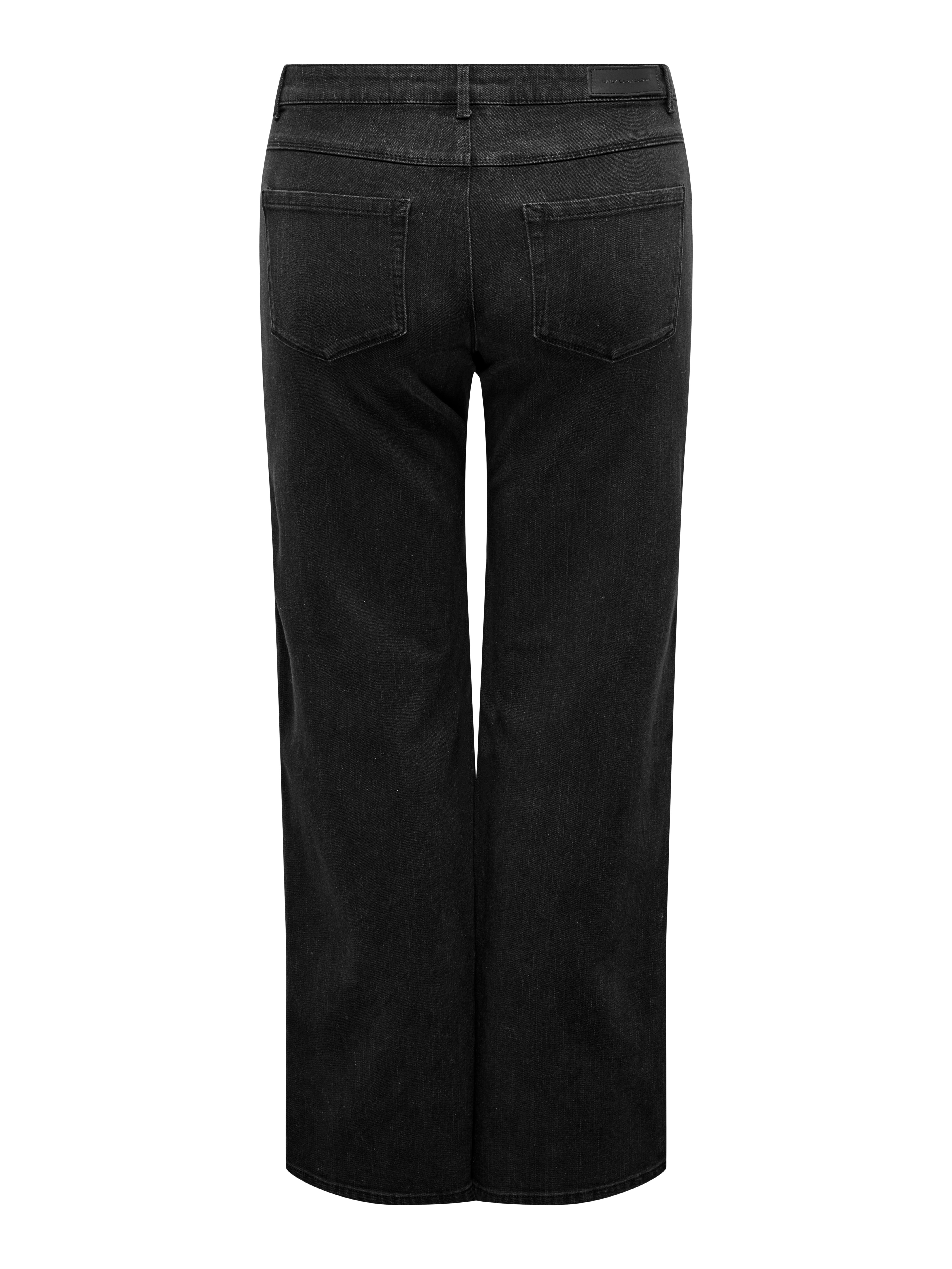 CARSNOW High waist Wide Leg Fit Jeans Washed Black
