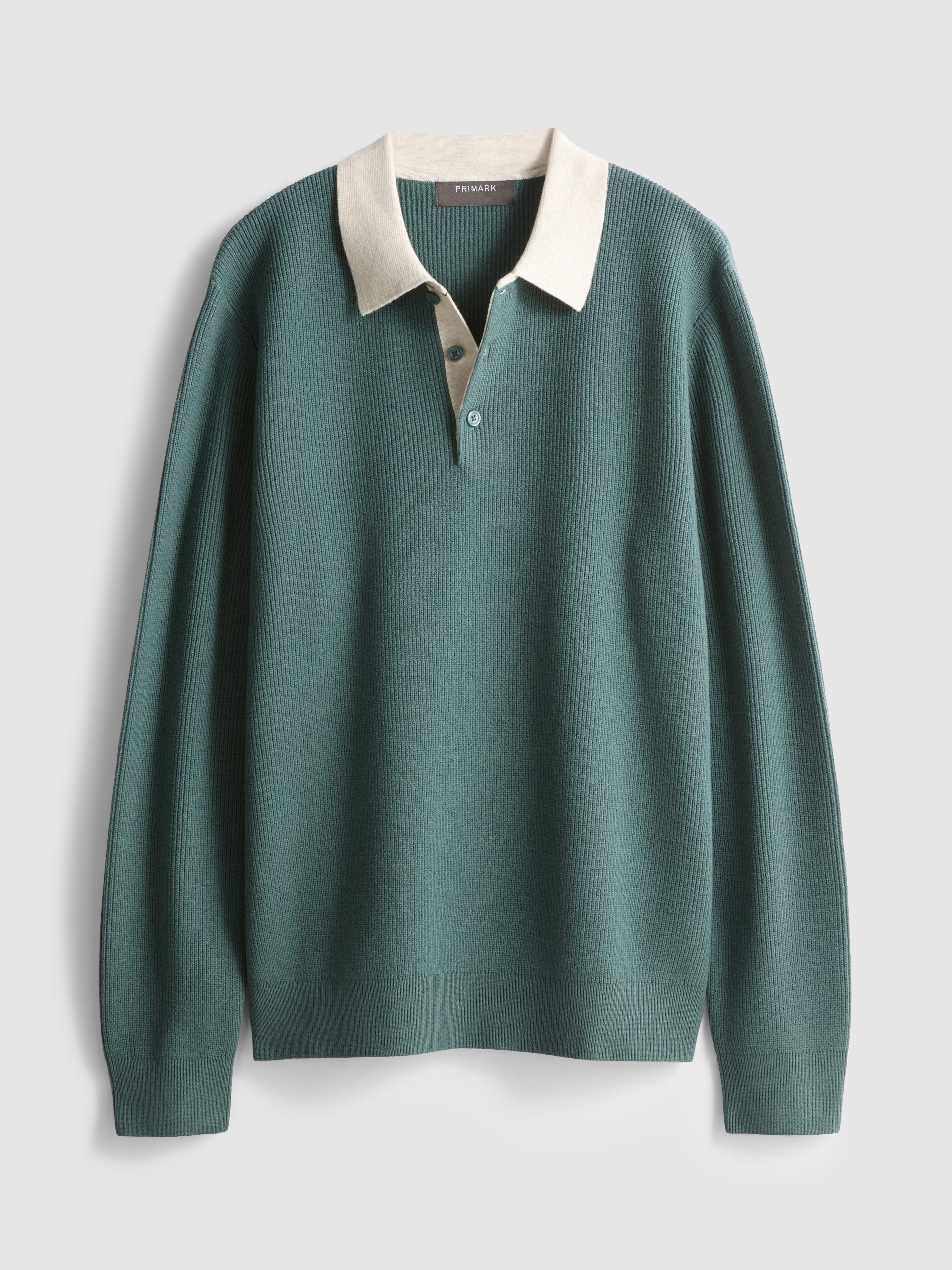 Knit Polo Sweater - Light Green
