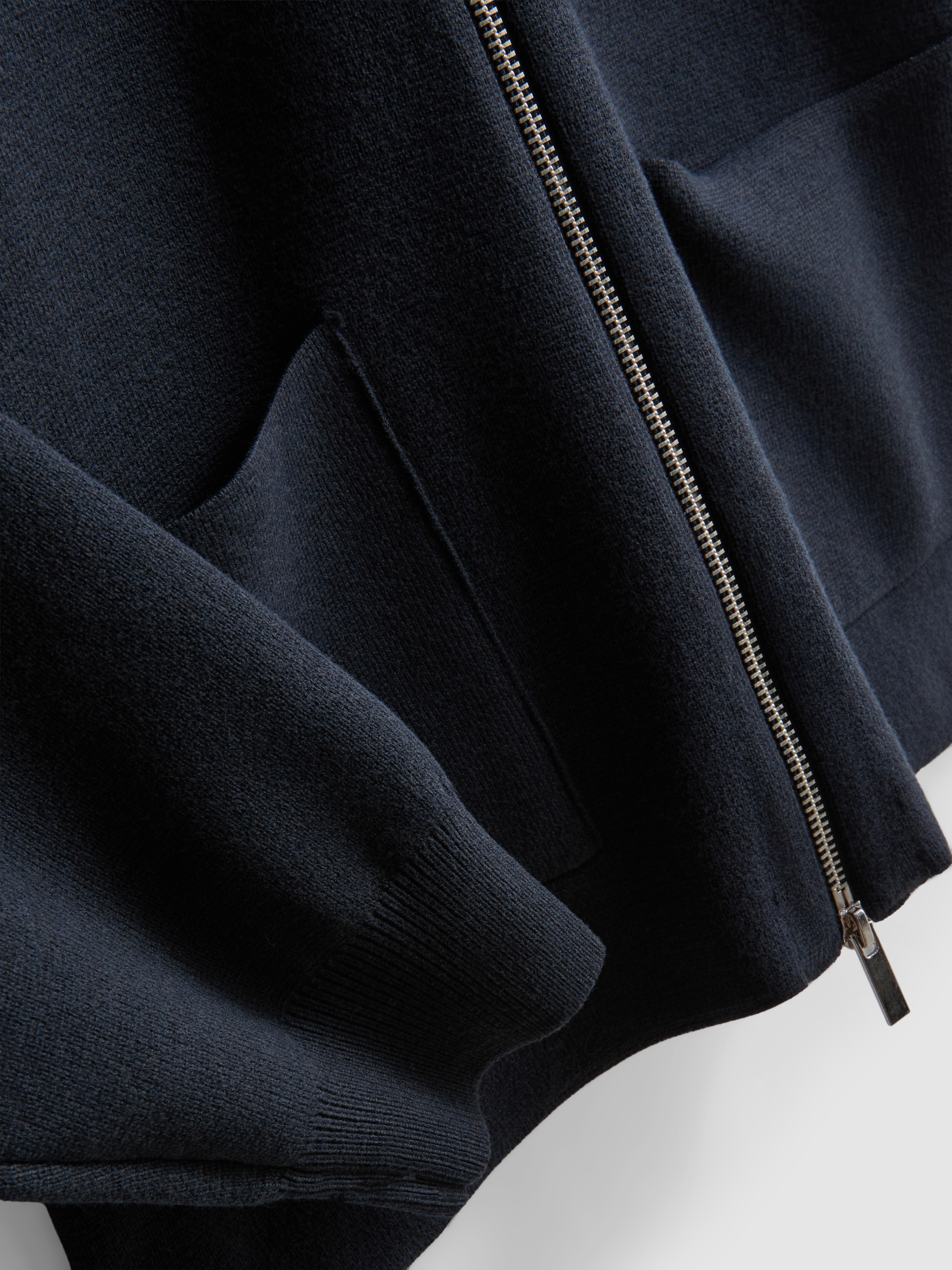 The Edit Knitted Harrington Jacket - Navy