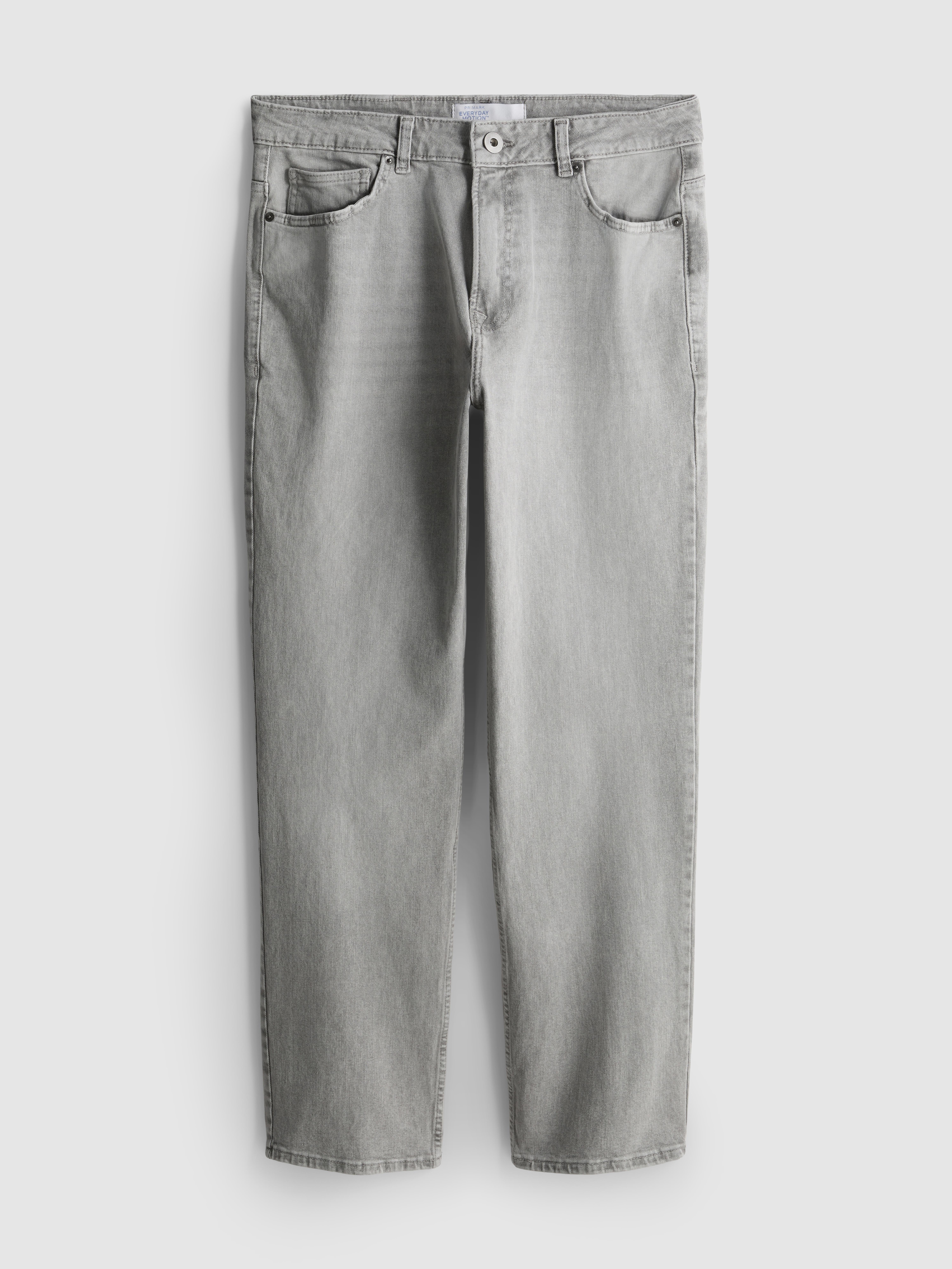 Mid-Rise Straight-Leg Jeans - Gray