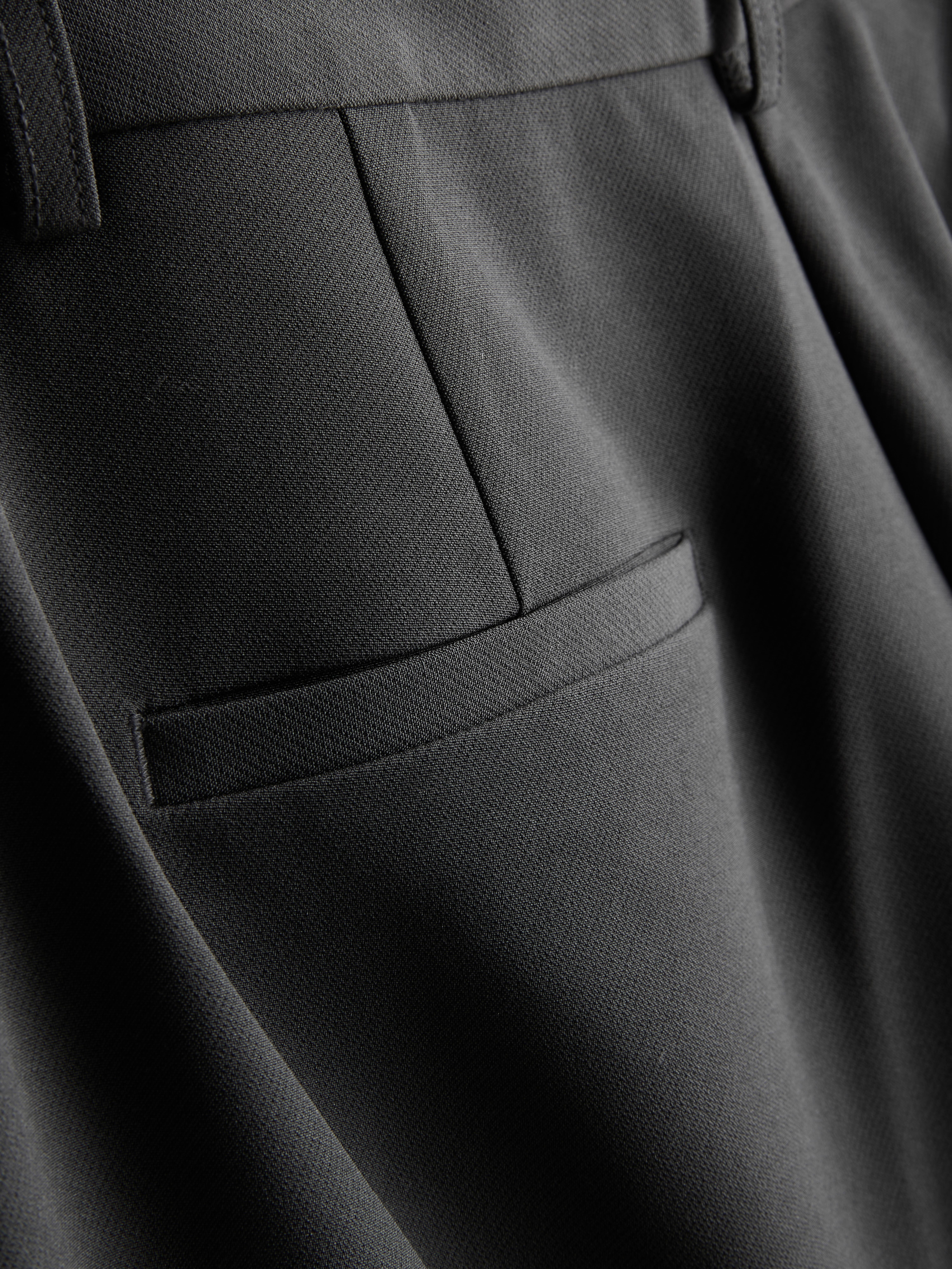 Pleated Wide Leg Pants - Dark Gray